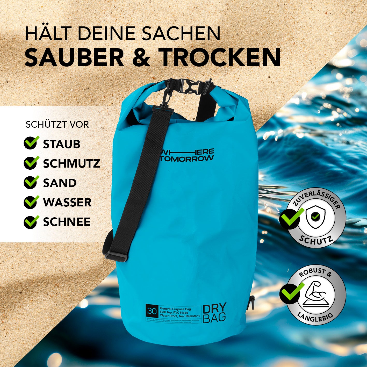 Dry Bag 30L - Style 01 - Himmelblau
