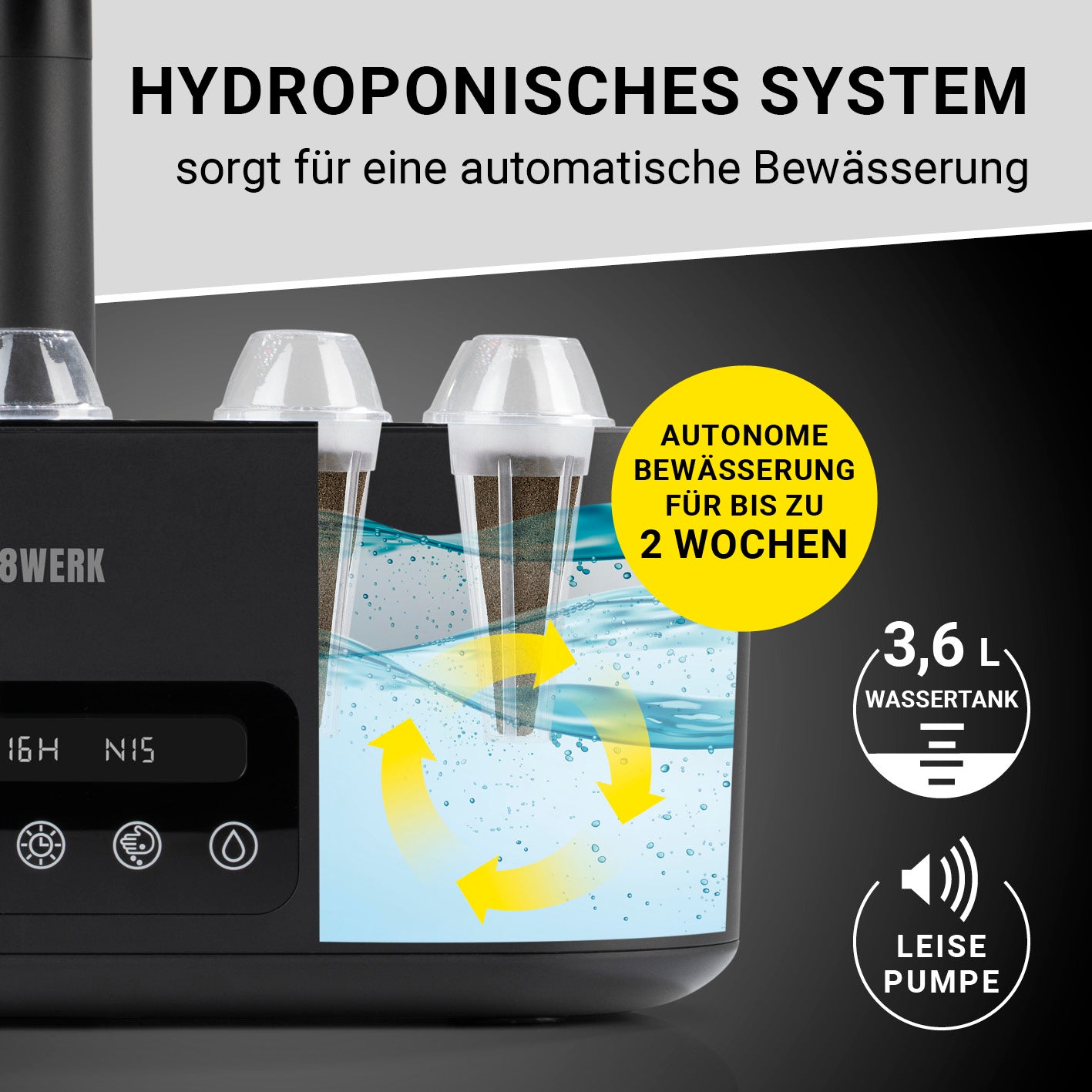 Hydroponische Pflanzenanzuchtstation mit Display + Ersatz-Set 56-tlg.