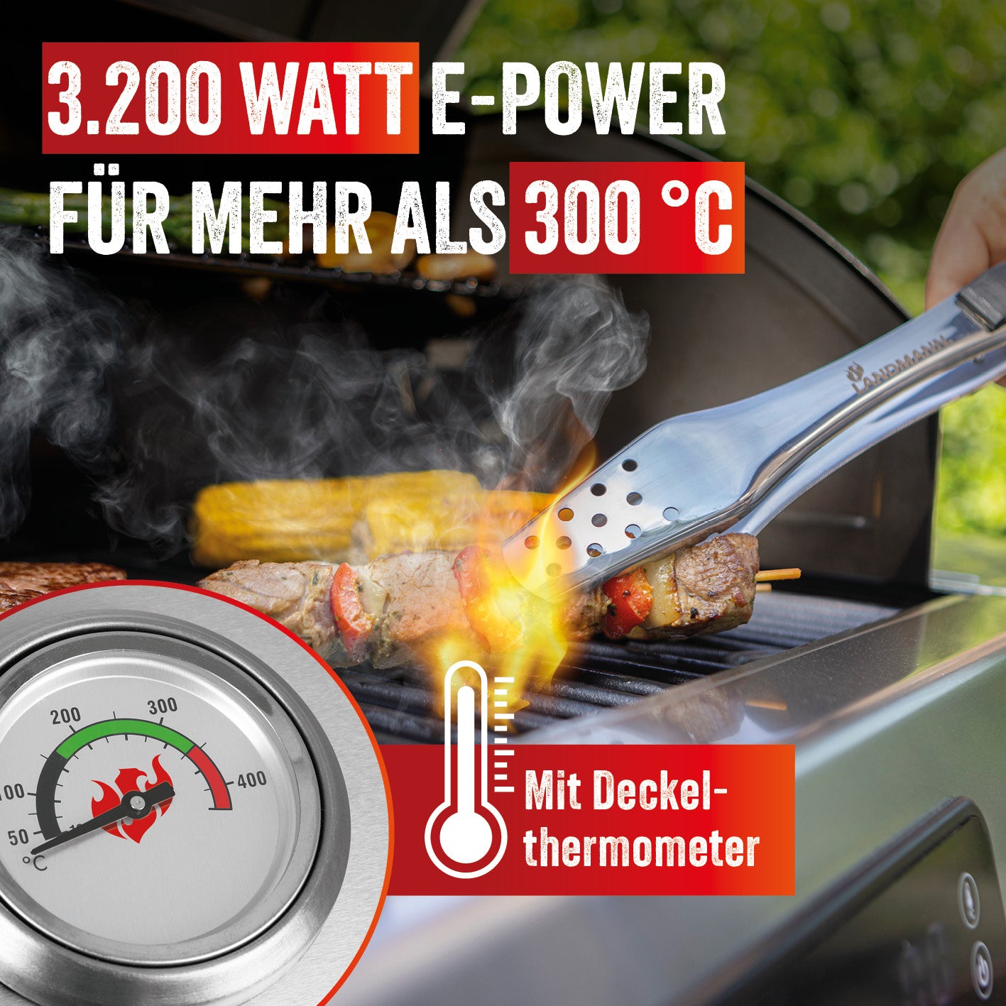 VOLTRIS Elektro-Grillwagen - Edelstahl