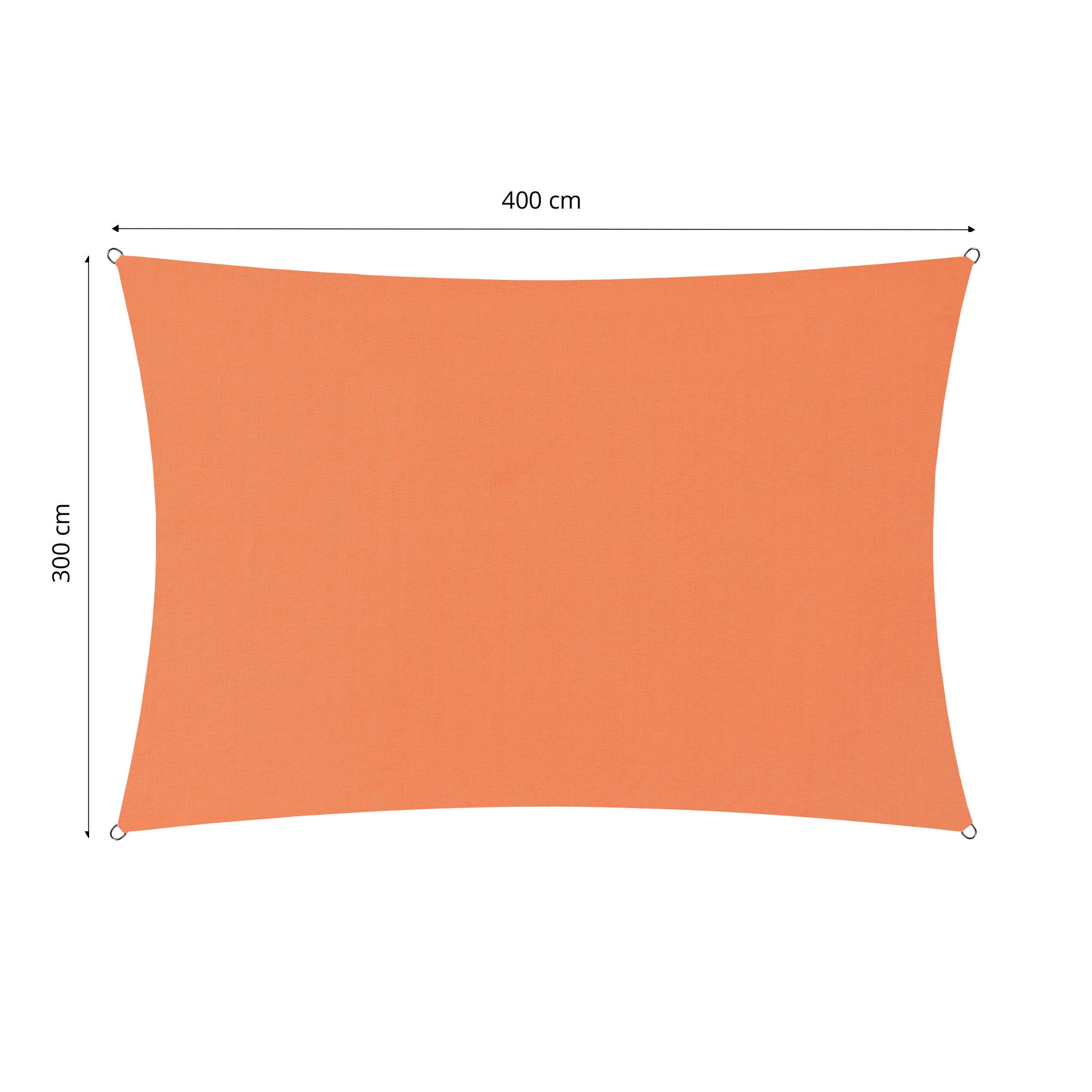 Sonnensegel Polyester - Rechteck 3 x 4 Meter - Orange