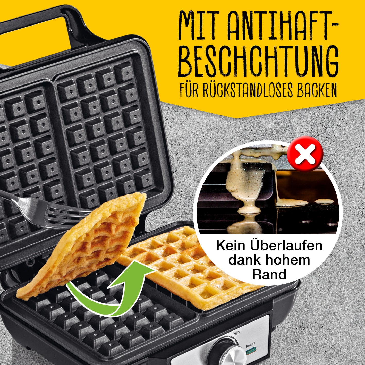 Waffeleisen für Belgische Waffeln