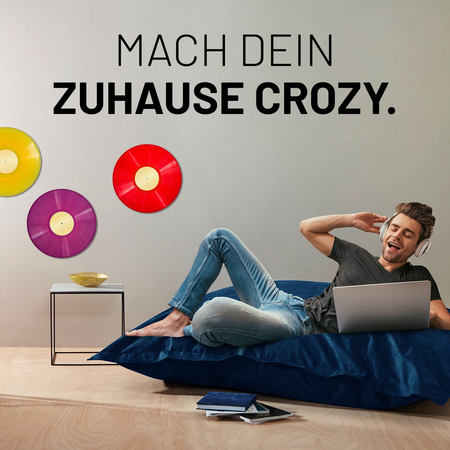 XXL Microvelours Sitzsack (380 L) - indoor - Dunkelblau