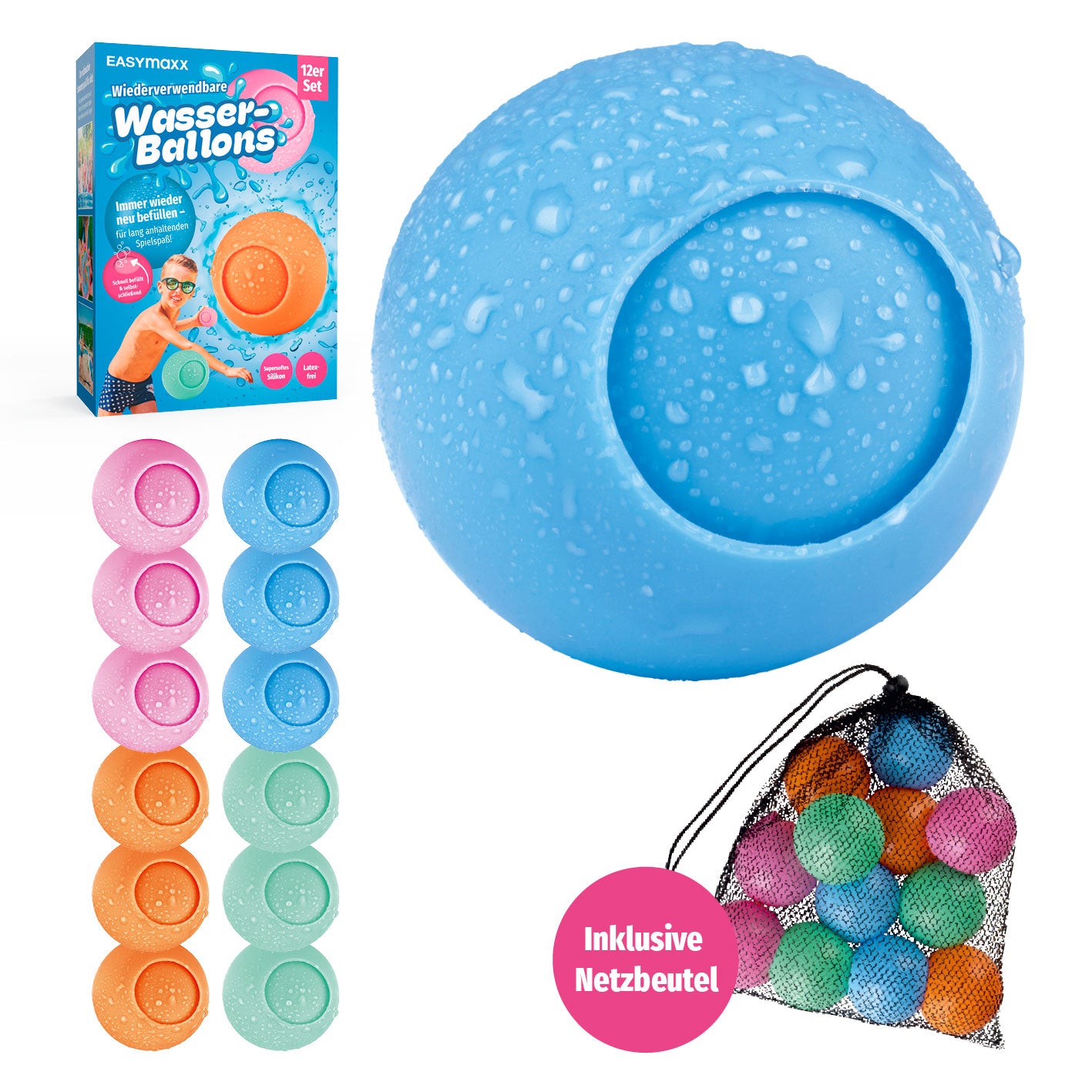 Silikon-Wasserballon - 12er-Set