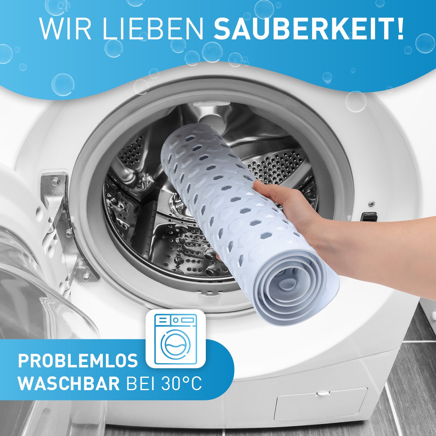 Badewannenmatte 88 x 40 cm – Weiß