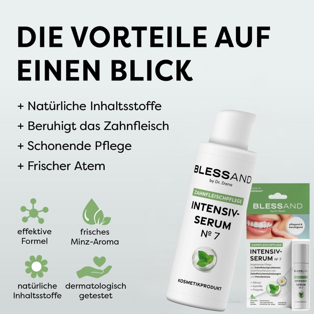 Mundpflege Nr. 7 - 4er-Set (4x 10 ml) mit natürlicher Formel zur schonenden Pflege und Beruhigung bei Zahnfleischproblemen.