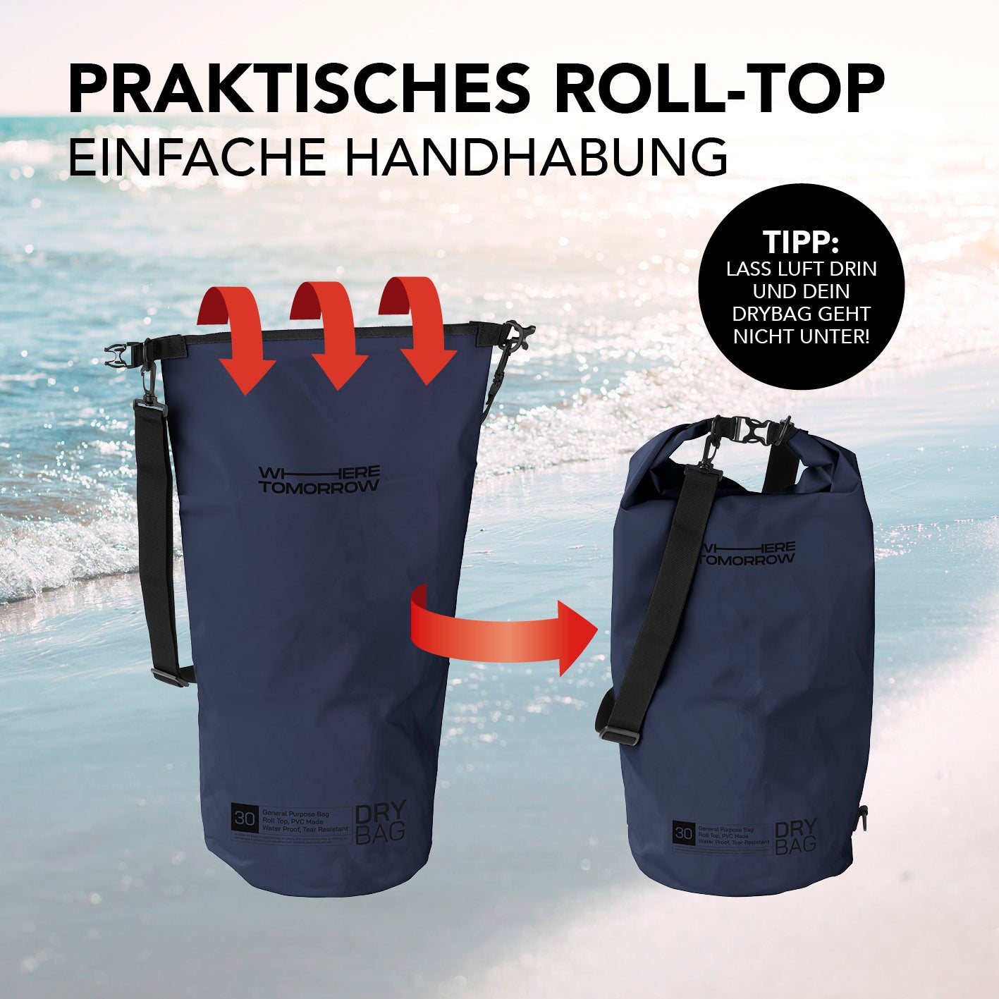Dry Bag 30L - Style 01 - Dunkelblau
