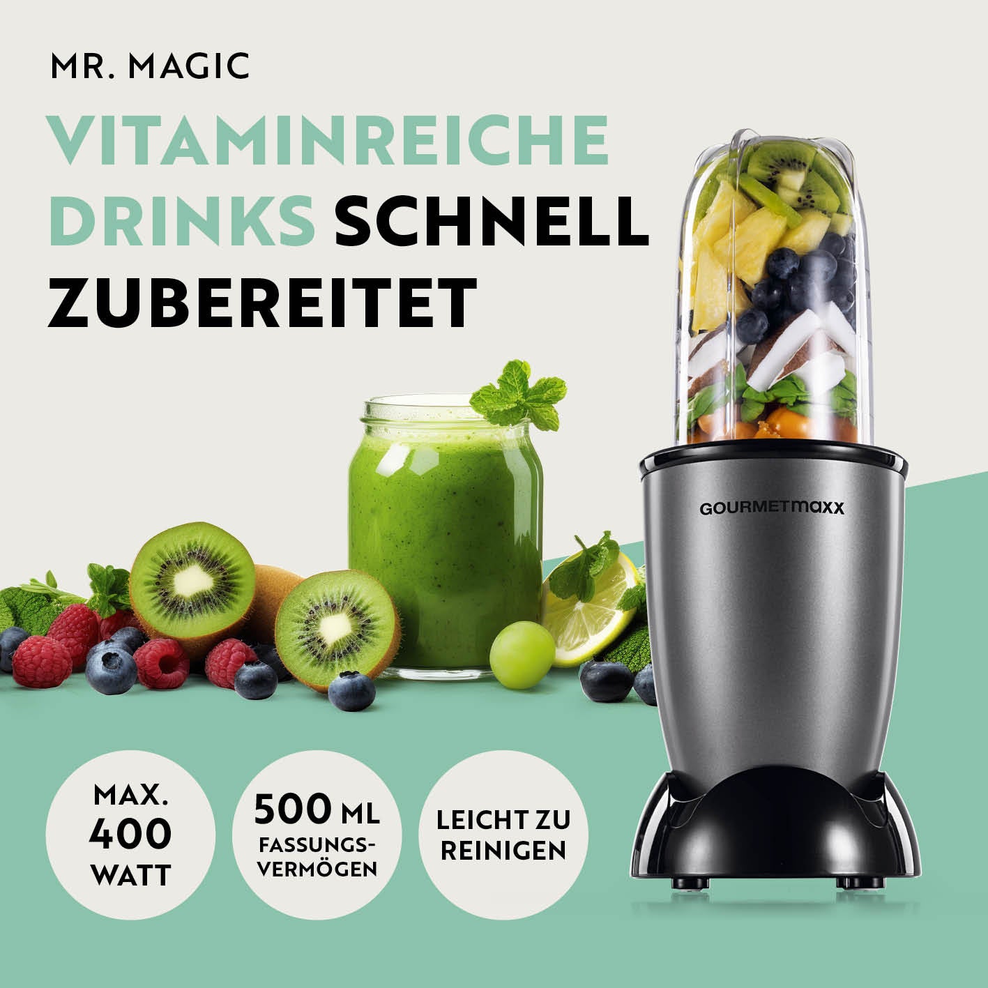 Mr. Magic Power 400 Pro Basis-Set M - Anthrazit/Schwarz