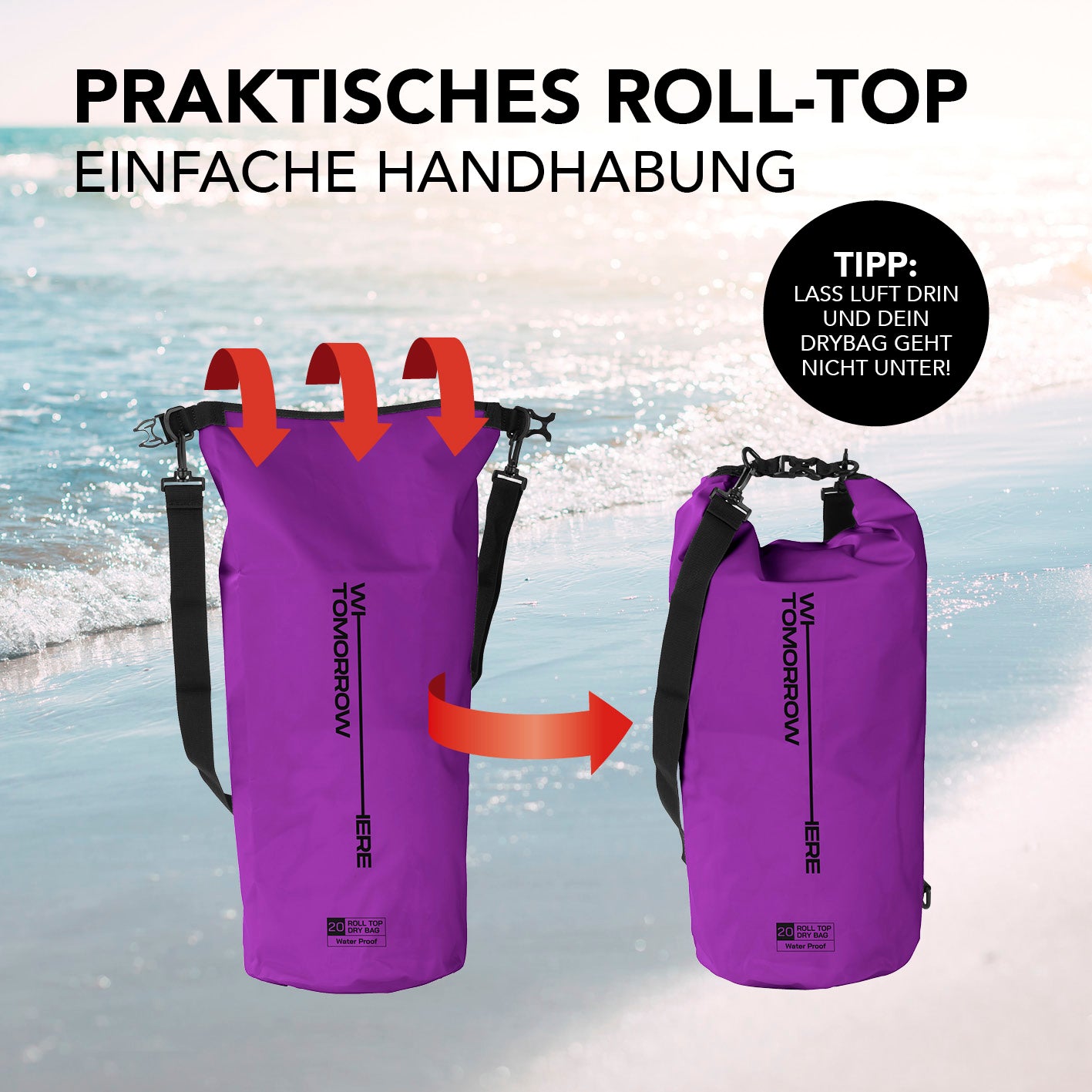 Dry Bag 20L - Style 02 - Lila