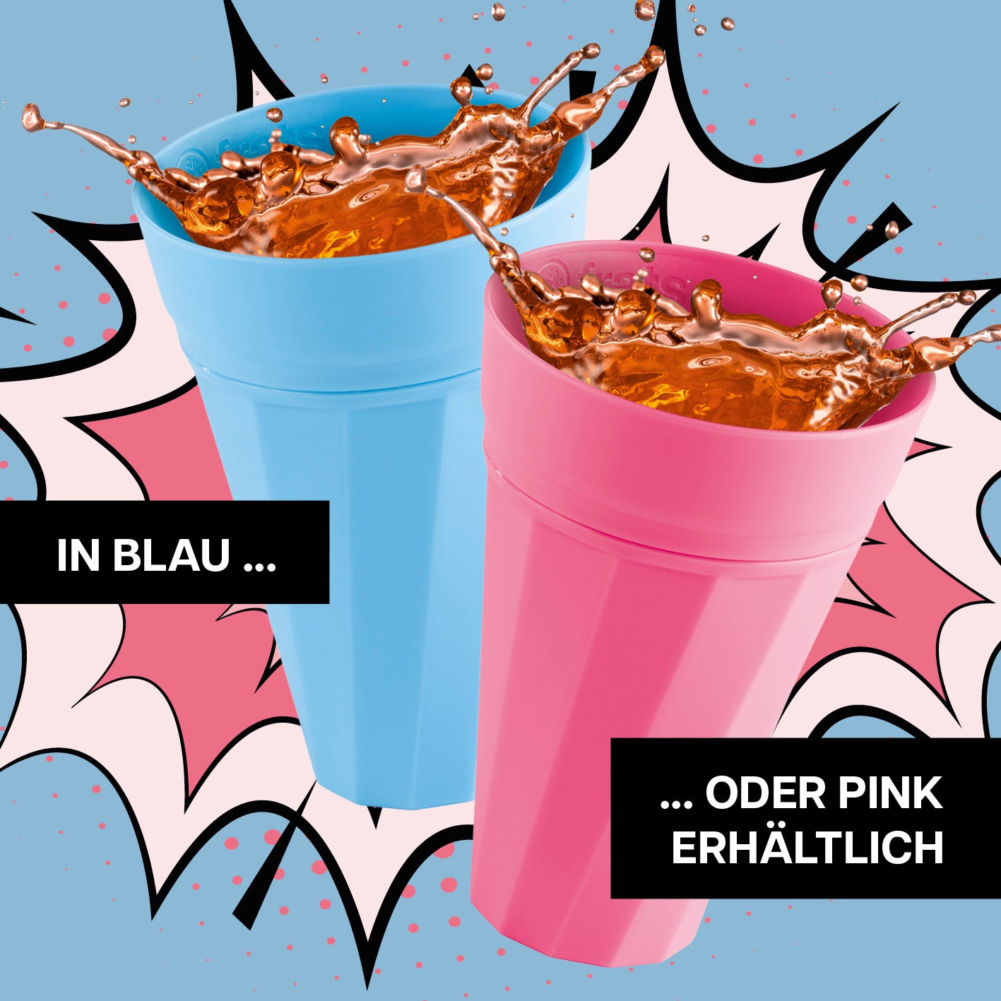 Trinkbecher 300ml - Selbstkühlend - 6er-Set - Blau
