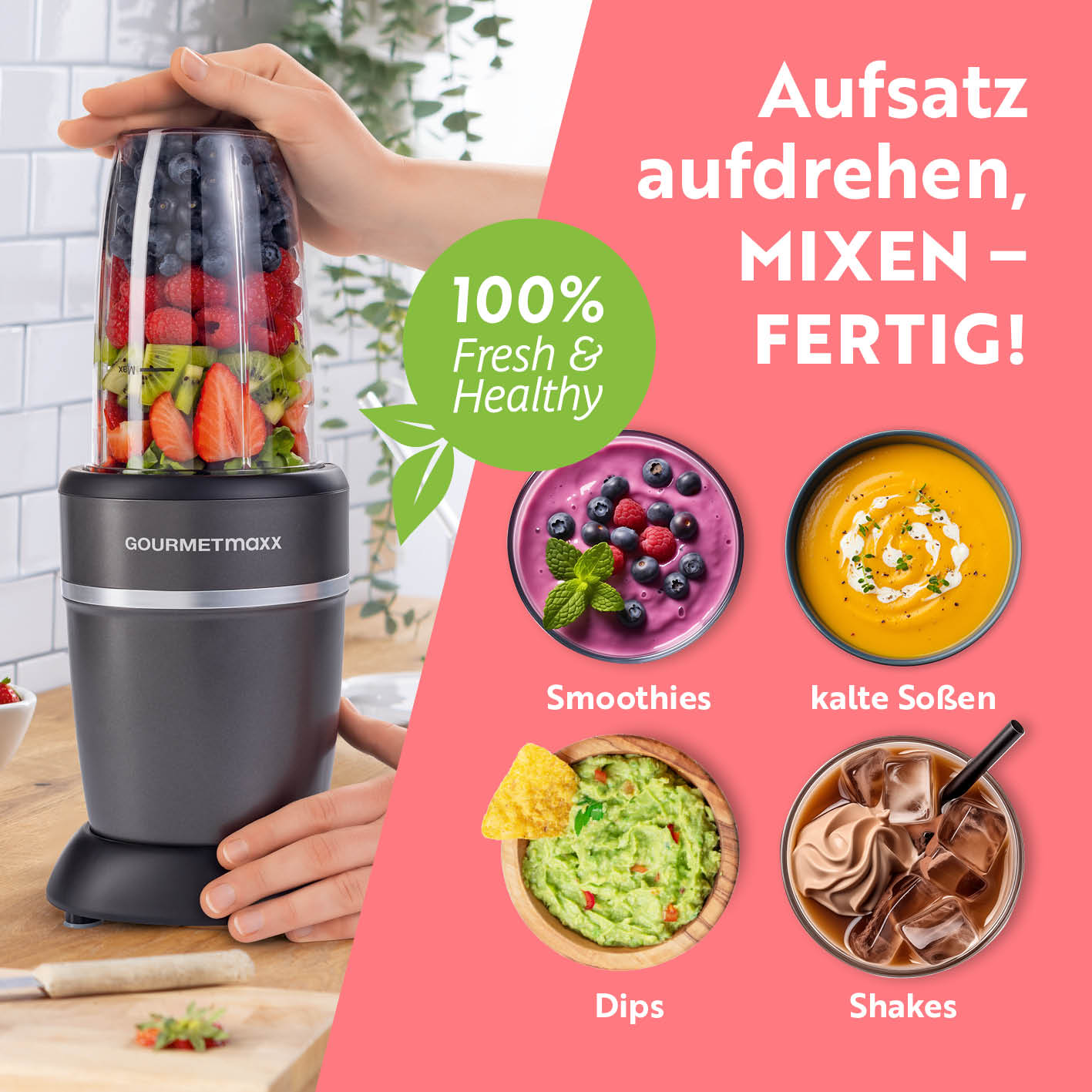 Nutrition Mixer Pro 1.000 mit Basis-Set M - Anthrazit/Schwarz