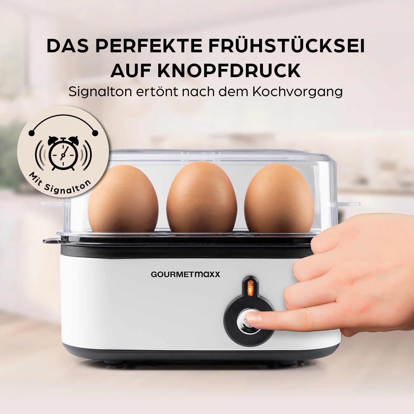 Design-Eierkocher 3 Eier - Weiß