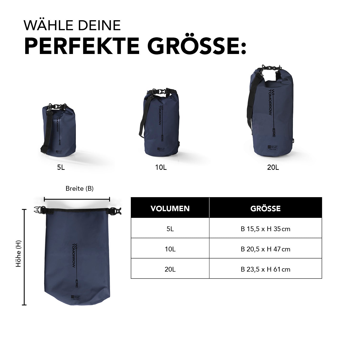 Dry Bag 5L - Style 02 - Dunkelblau