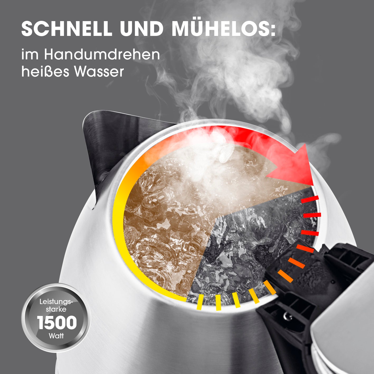 Wasserkocher - 1,8l - Edelstahl