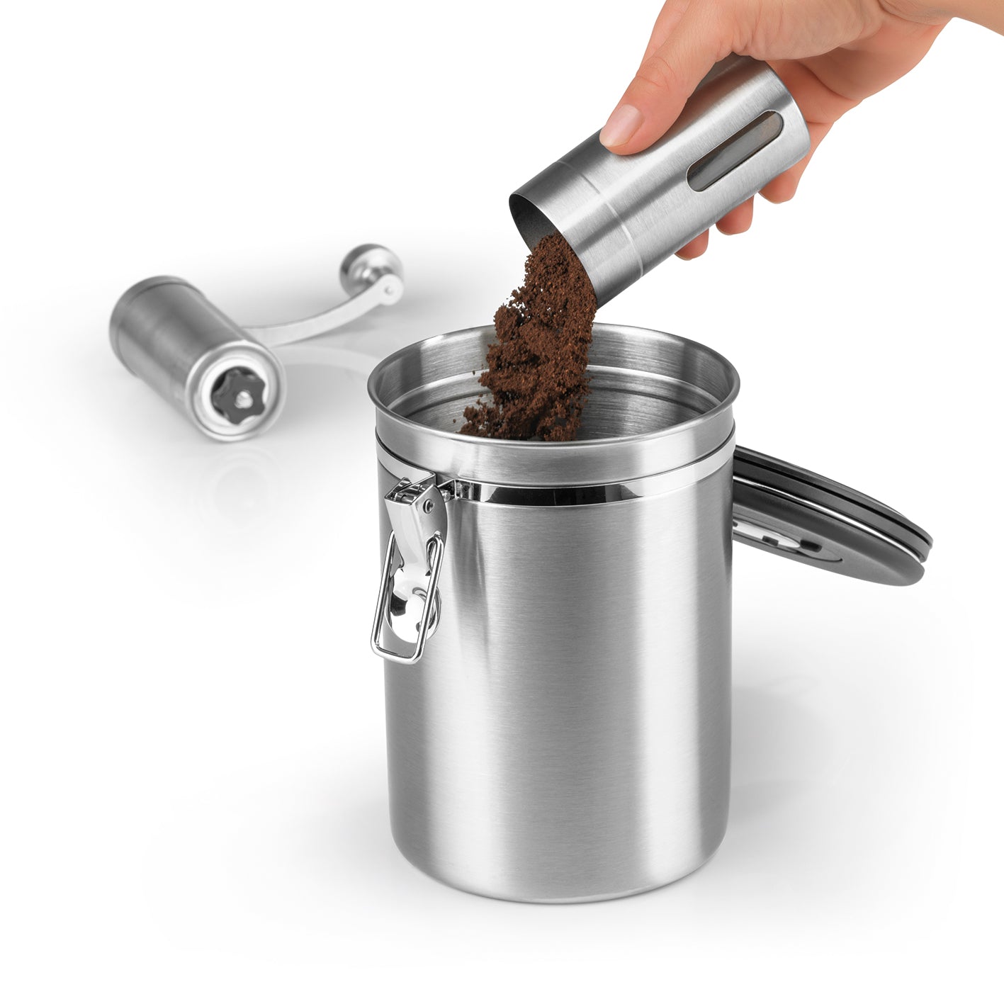 KAFFEEDOSE Vorratsdose mit Dosierlöffel - 1,9 l - 3er-Set