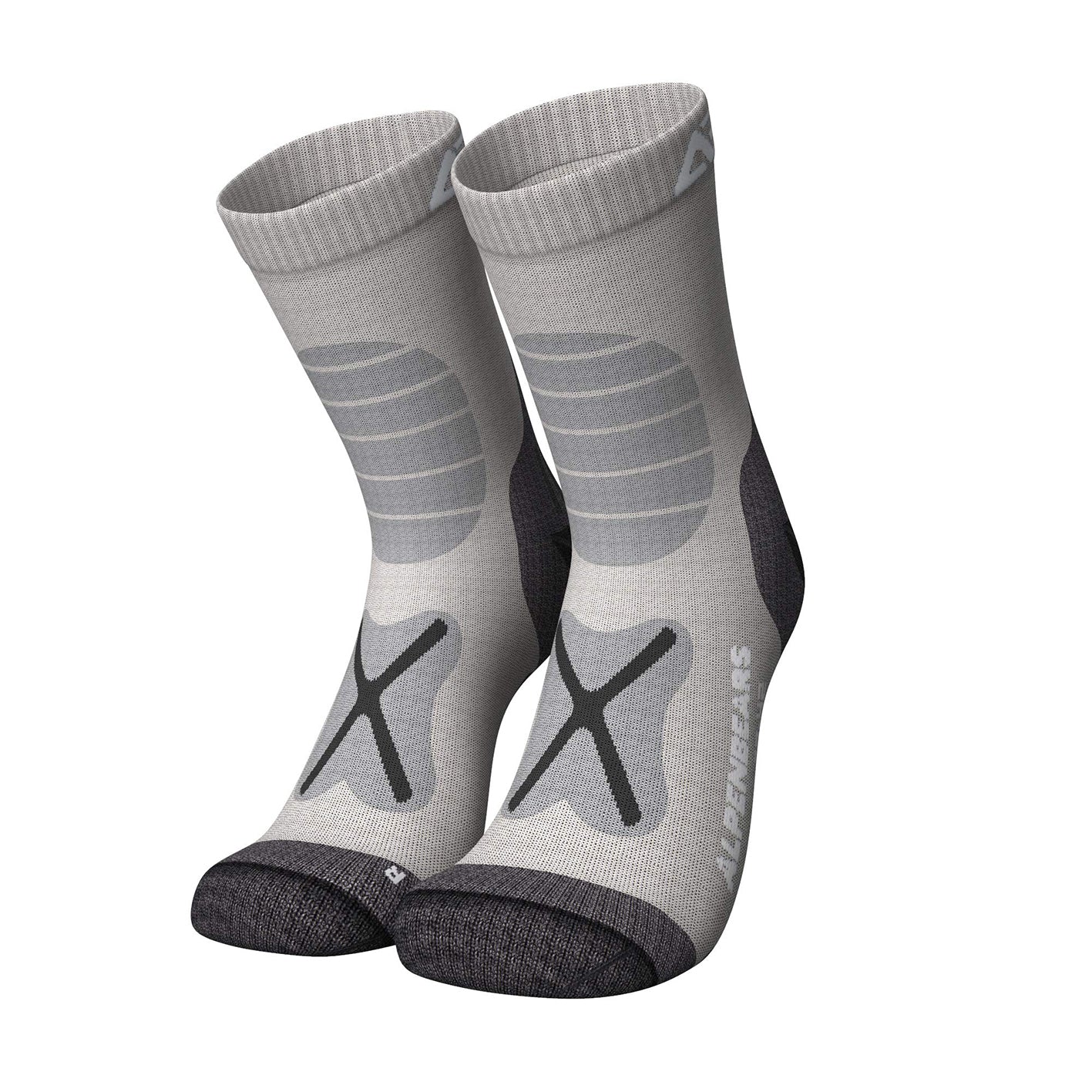 Wandersocken Merinowolle - 2er-Set - Grau - Größe 39-42