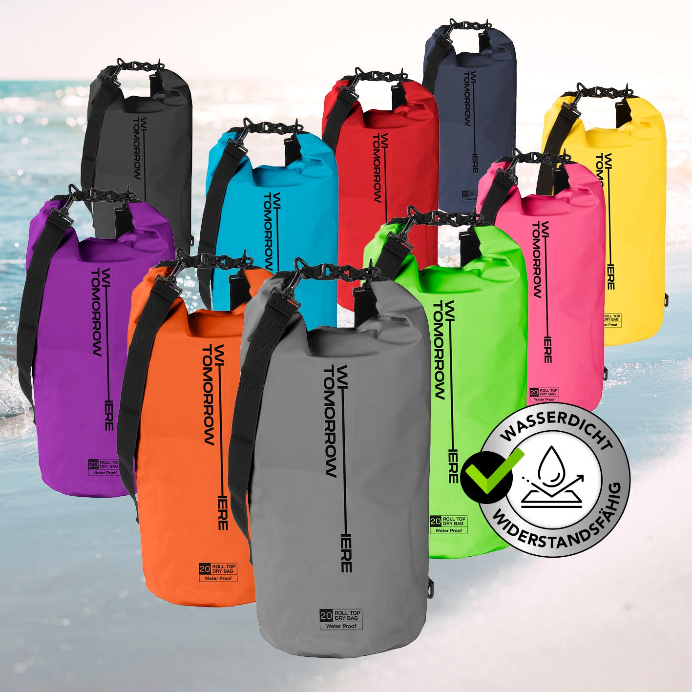 Dry Bag 20L - Style 02 - Grau