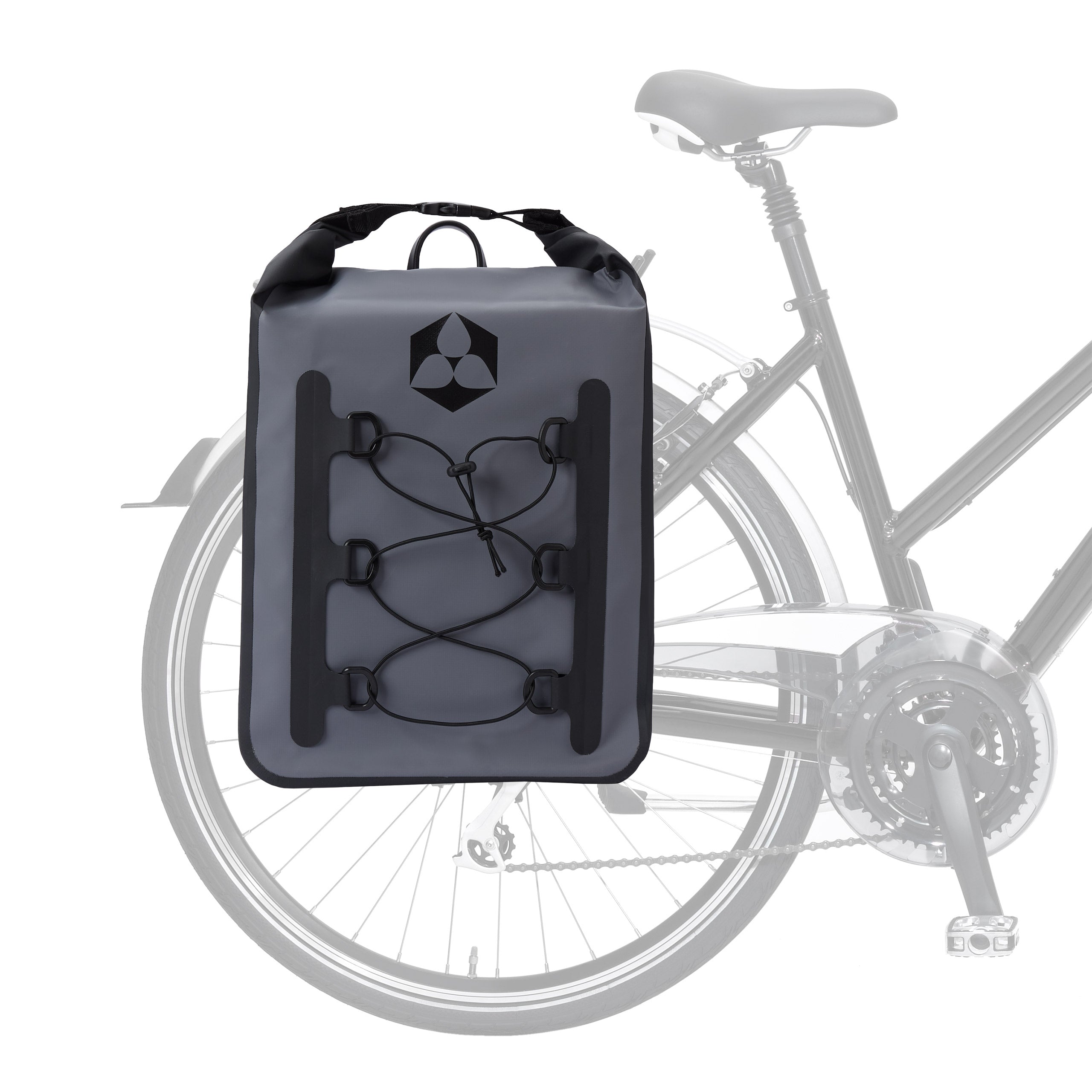 Fahrrad Gepäck Tasche wasserfest - Gepäckträger Packtasche - 23L - Grau