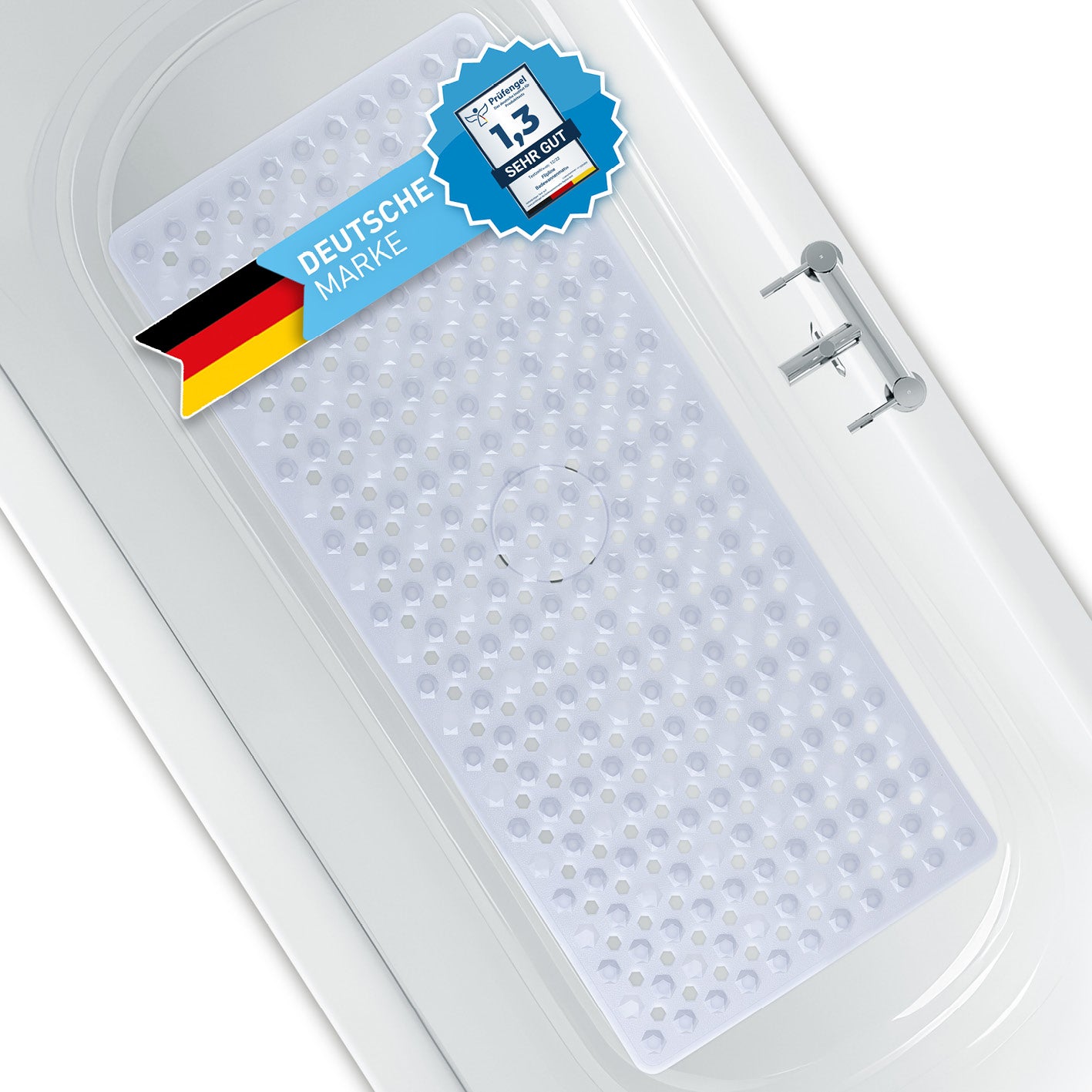 Badewannenmatte 88 x 40 cm – Transparent