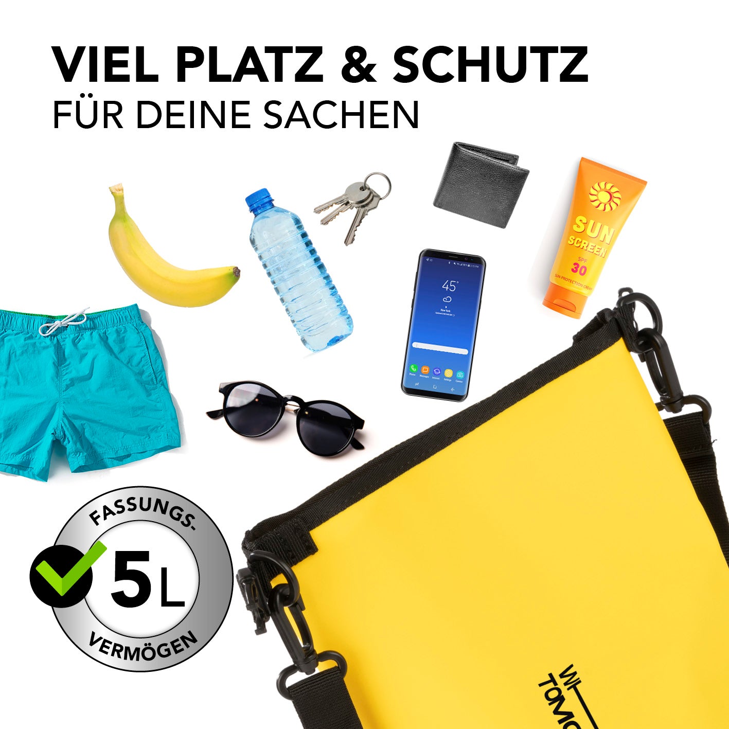 Dry Bag 5L - Style 02 - Gelb