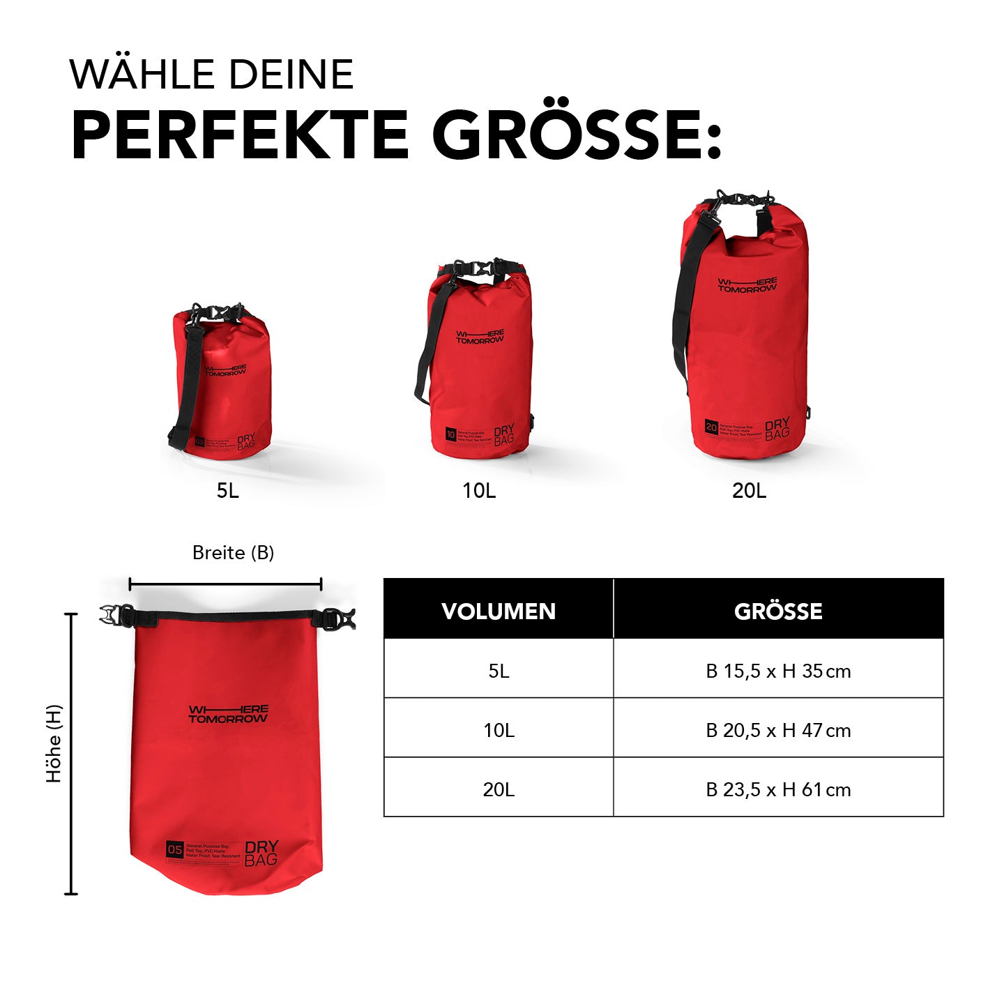 Dry Bag 10L - Style 01 - Rot