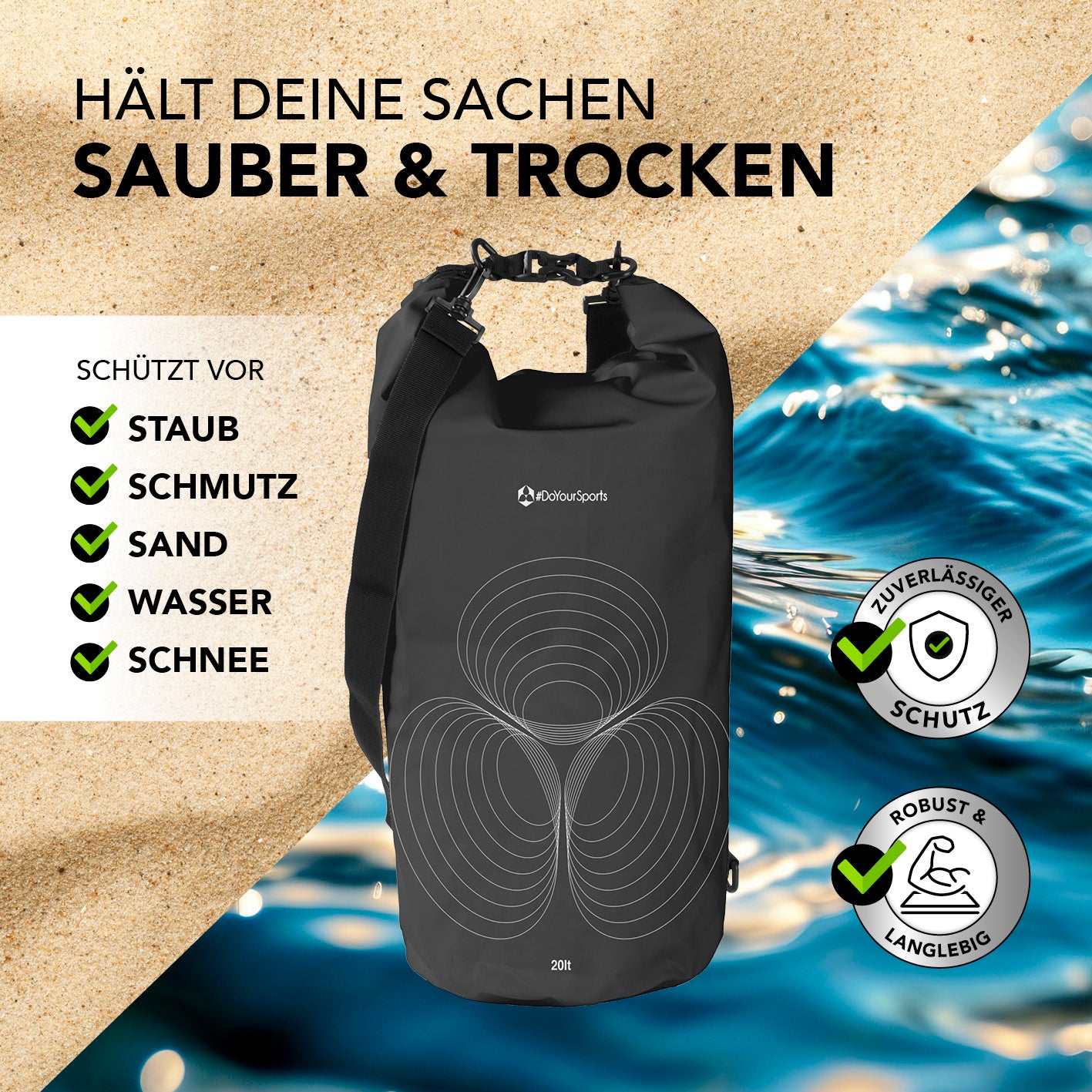 Dry Bag 20L - Schwarz