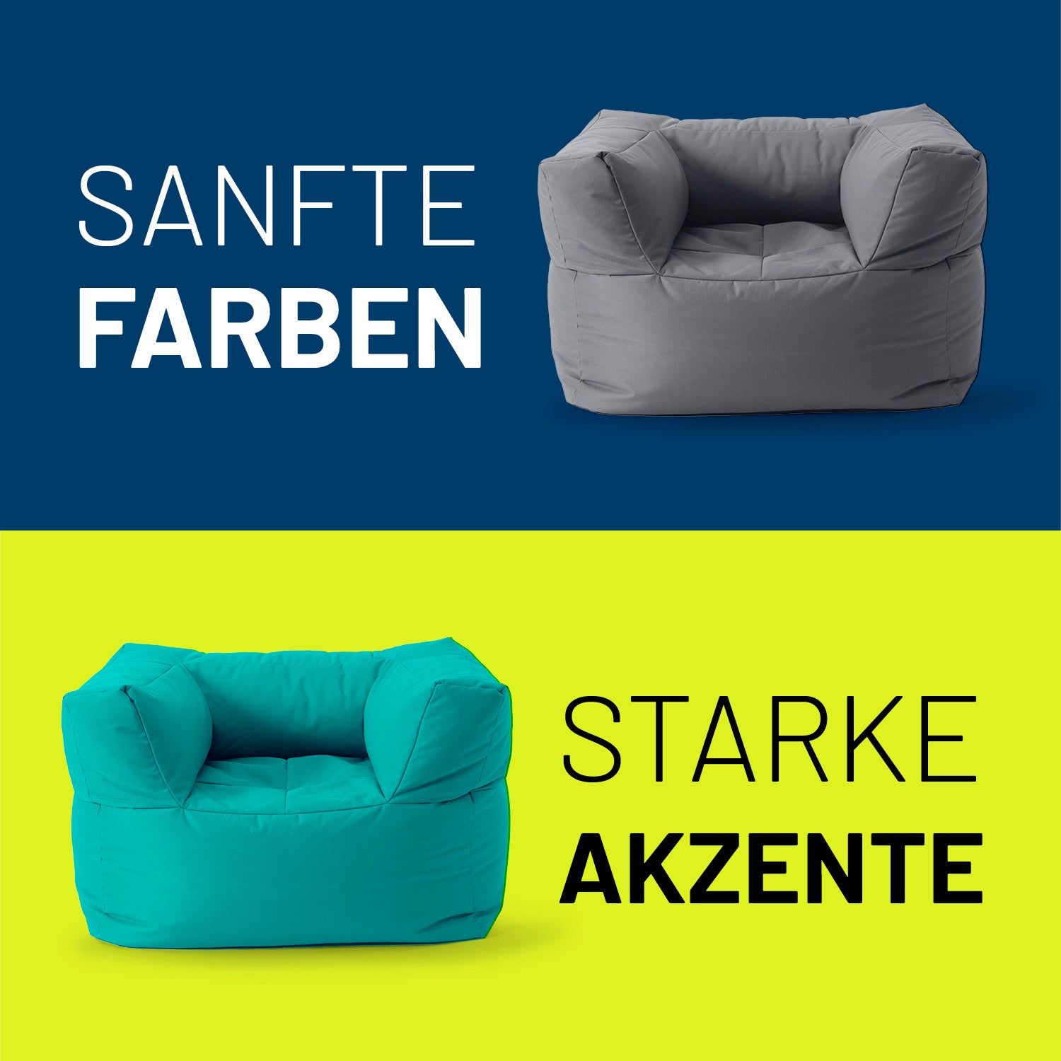 Sitzsack-Sofa Sessel (400 L) - Modulares System - indoor & outdoor - Türkis