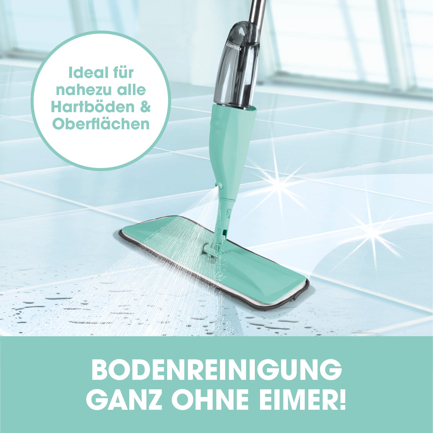 Spray-Mopp - 400 ml Wassertank - türkis