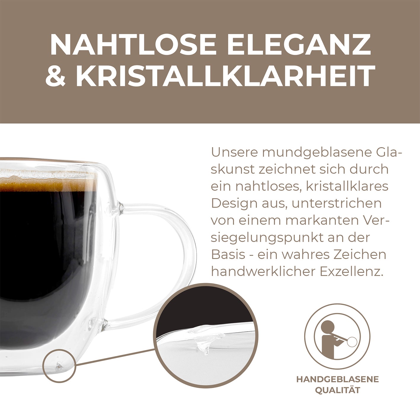 Doppelwandige Gläser - 6er-Set - 80 ml
