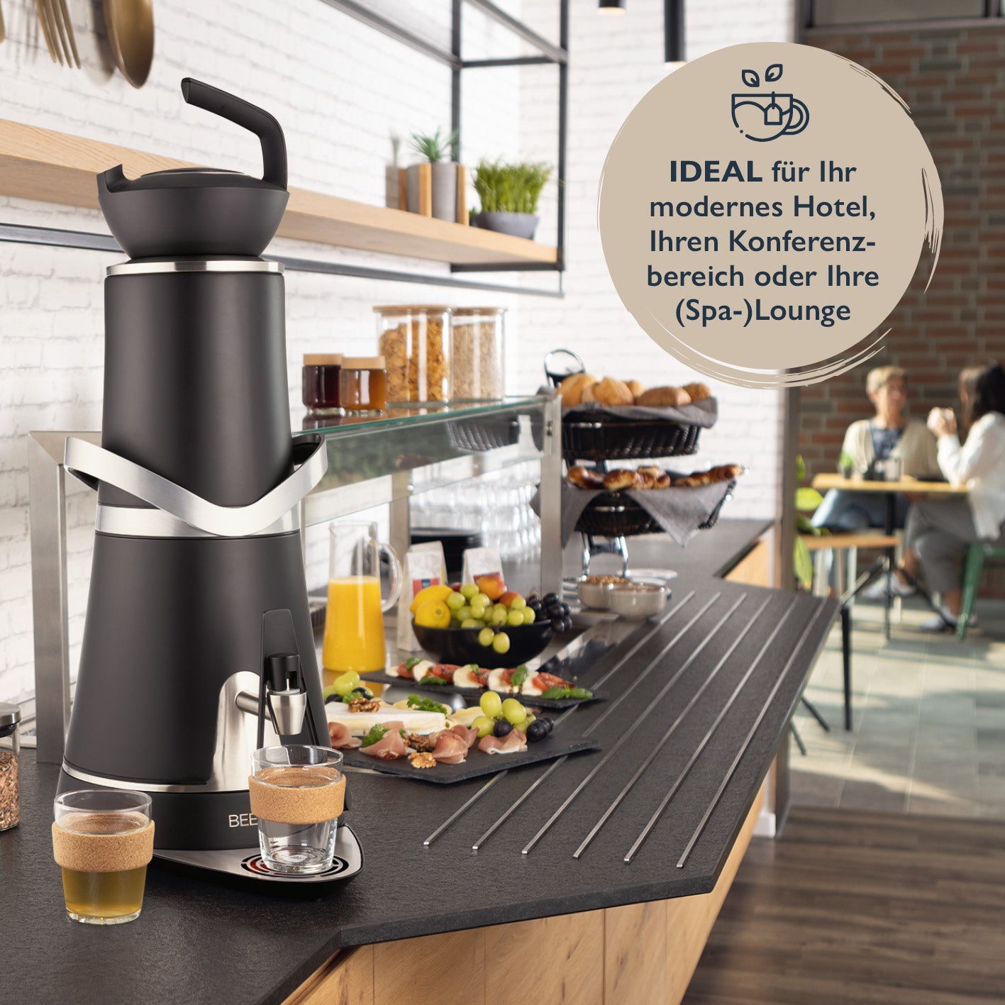 Samowar Amira mit Dispenser 10l - 2000W - schwarz matt