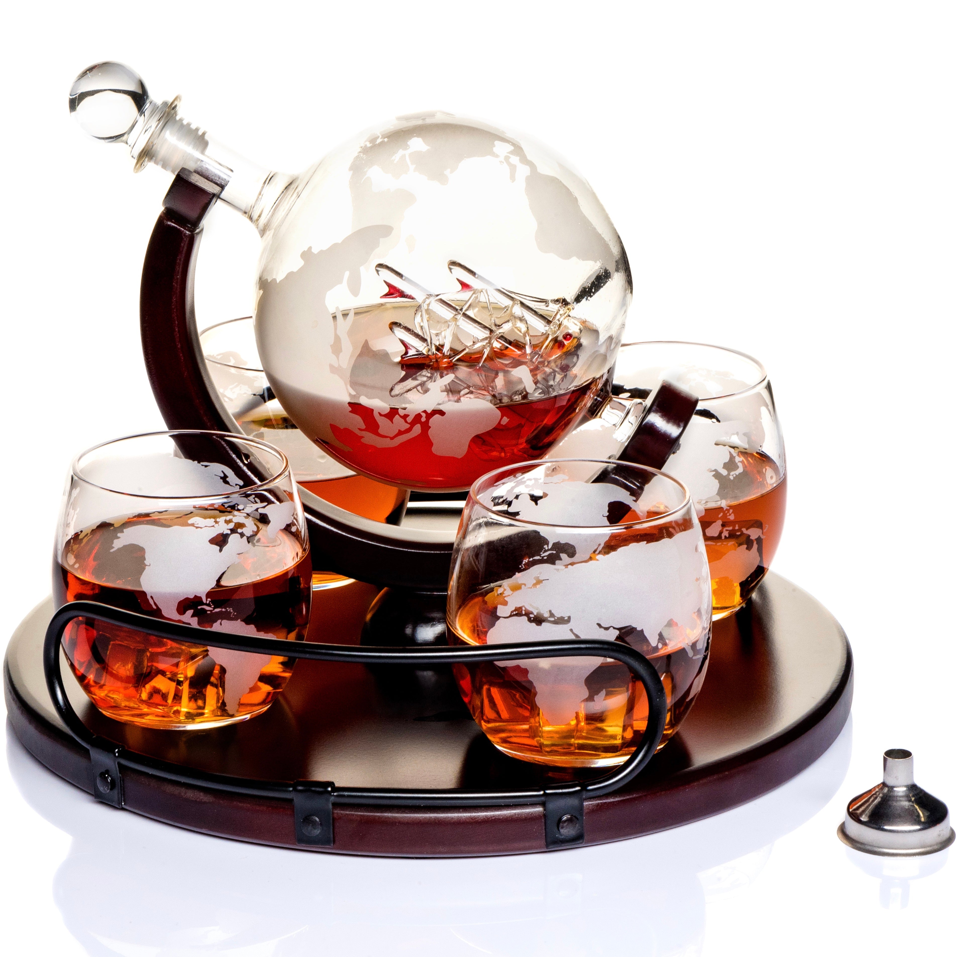8-in-1-Whisky-Dekanter-Seta –  4 Gläser