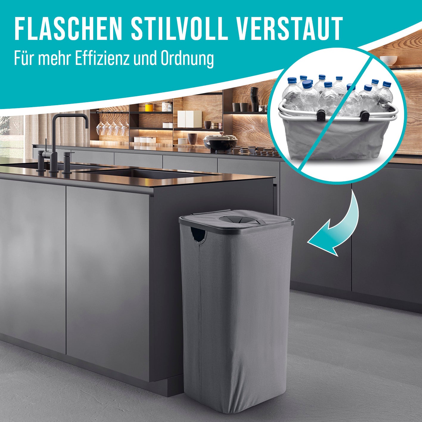 Pfandflaschen-Sammelbehälter - Anthrazit