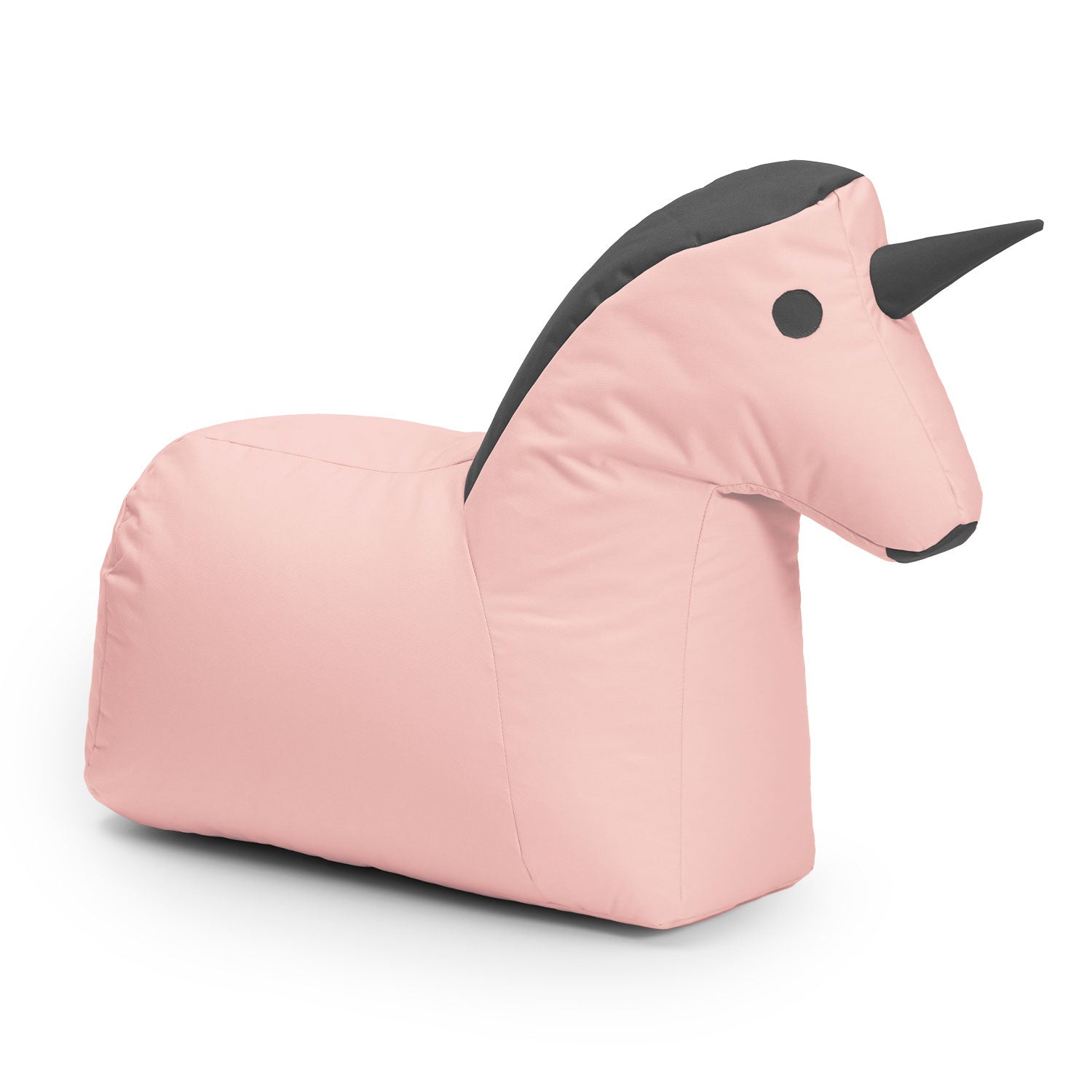 LUMALAND Kindersitzsack Animal Line Einhorn (180 L) - indoor & outdoor - Pastell Pink/Stahlgrau