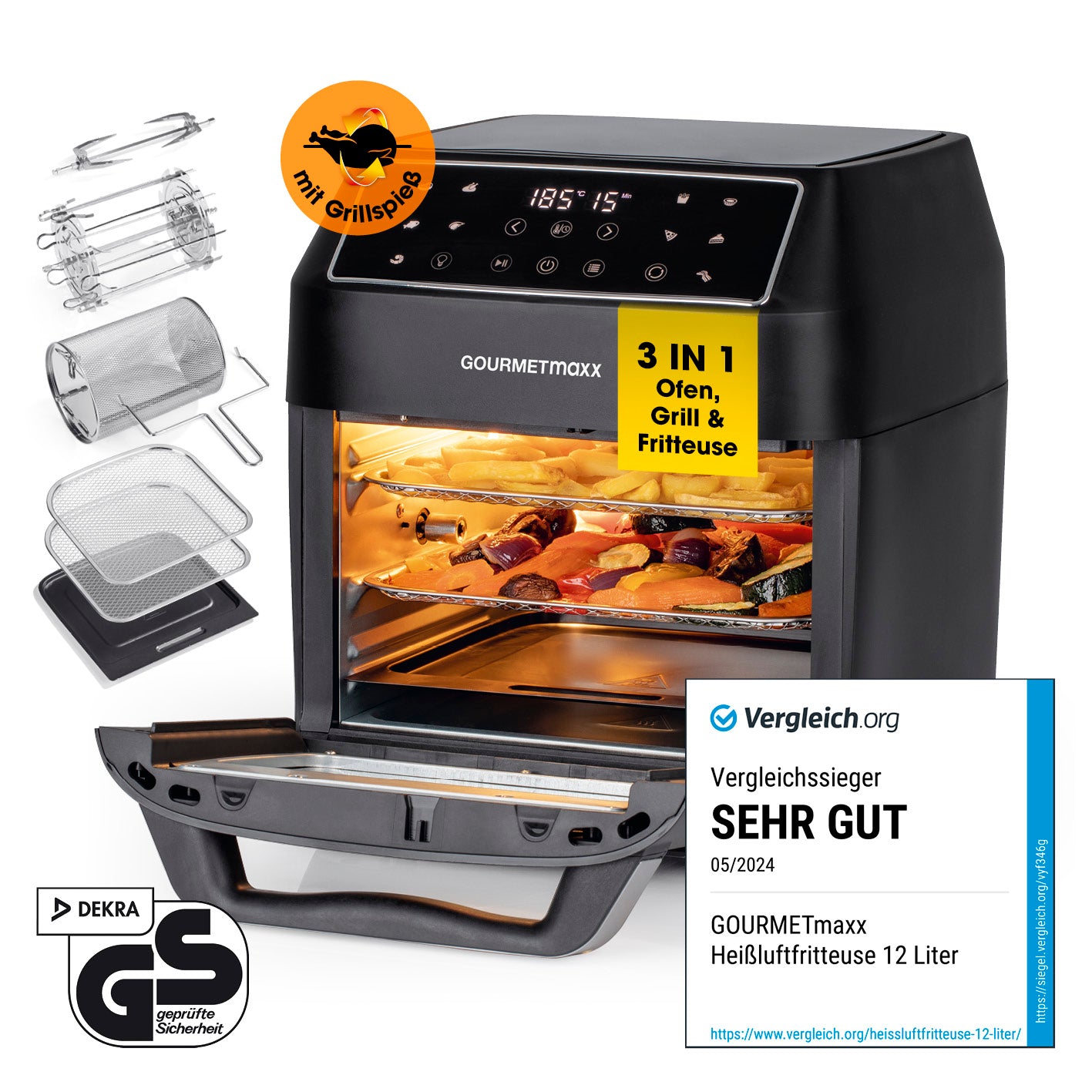 Digitale Heißluftfritteuse - 12 l