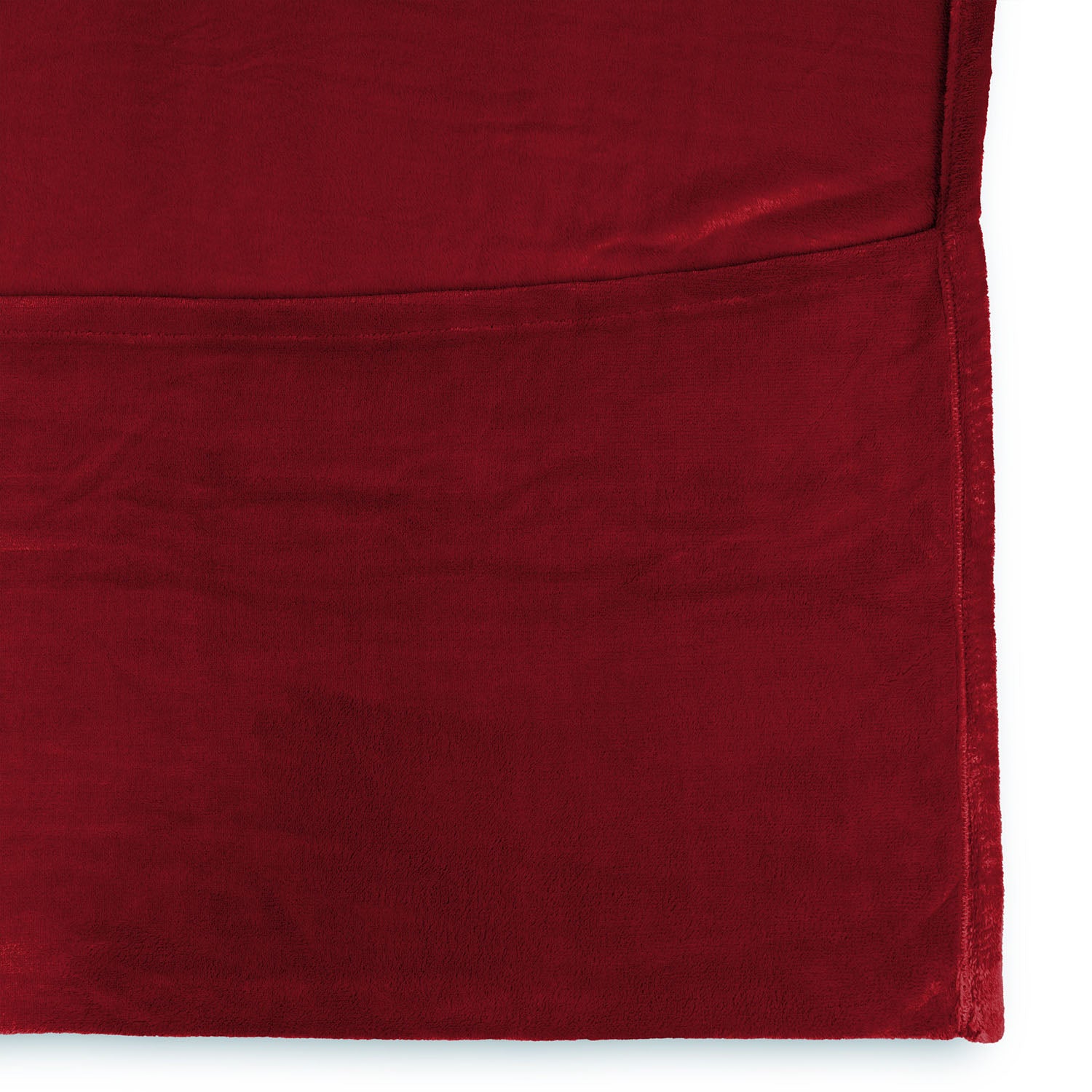 Kuscheldecke - 170 x 200 cm - 50 cm Fußtasche - Sofadecke & Tagesdecke - Bordeaux