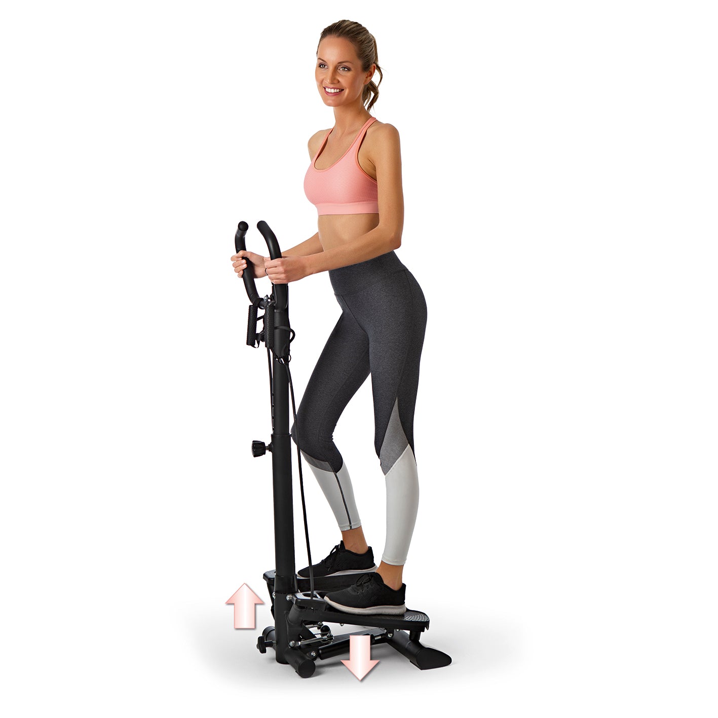 Fitnesstrainer Swing Stepper mit 2 Expanderbändern