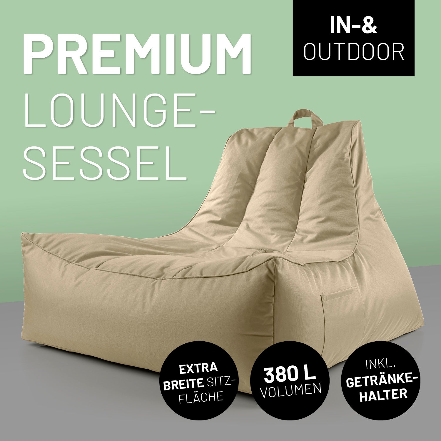 Premium Lounge-Sessel - 380 L - 100 x 100 x 80 cm - Beige