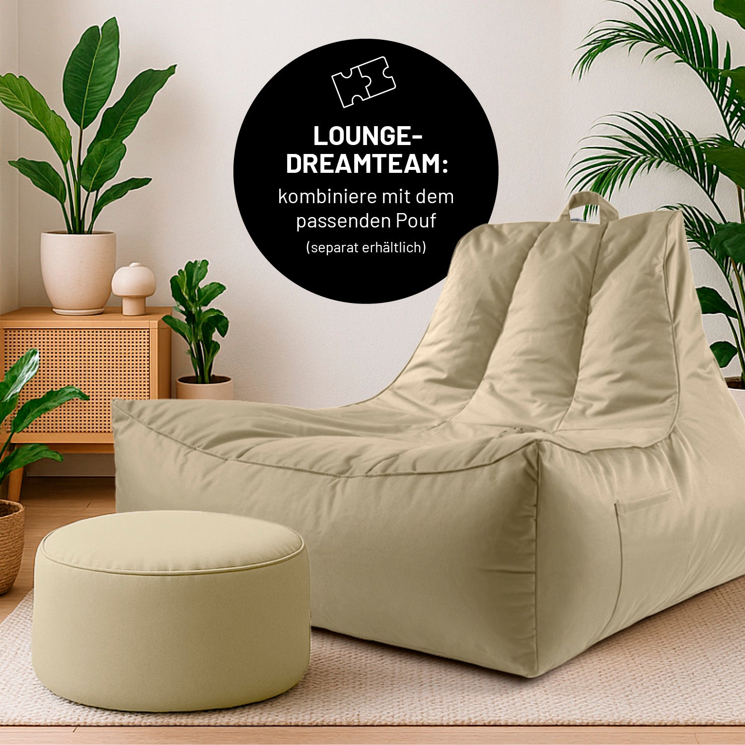 Premium Lounge-Sessel - 380 L - 100 x 100 x 80 cm - Beige