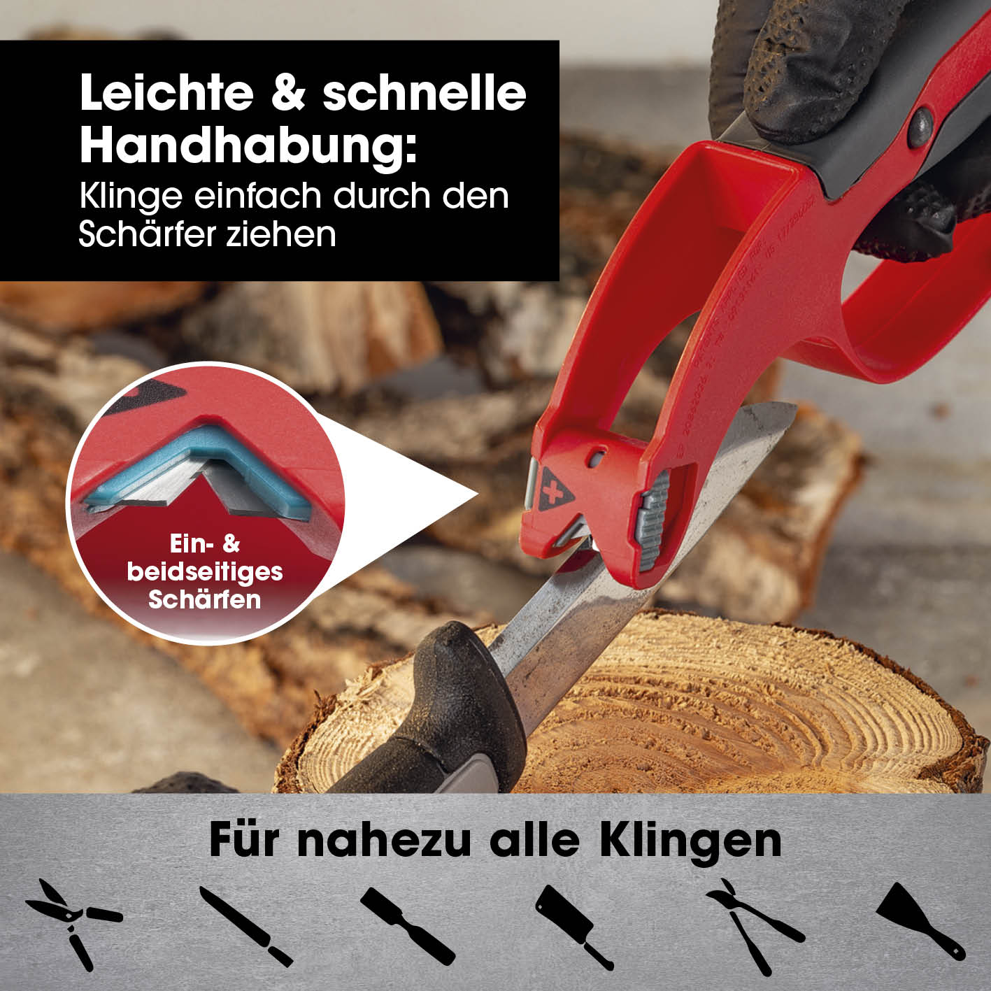 Klingenschärfer und Schärfeinsätze - für Messer, Werkzeug, Gartengeräte