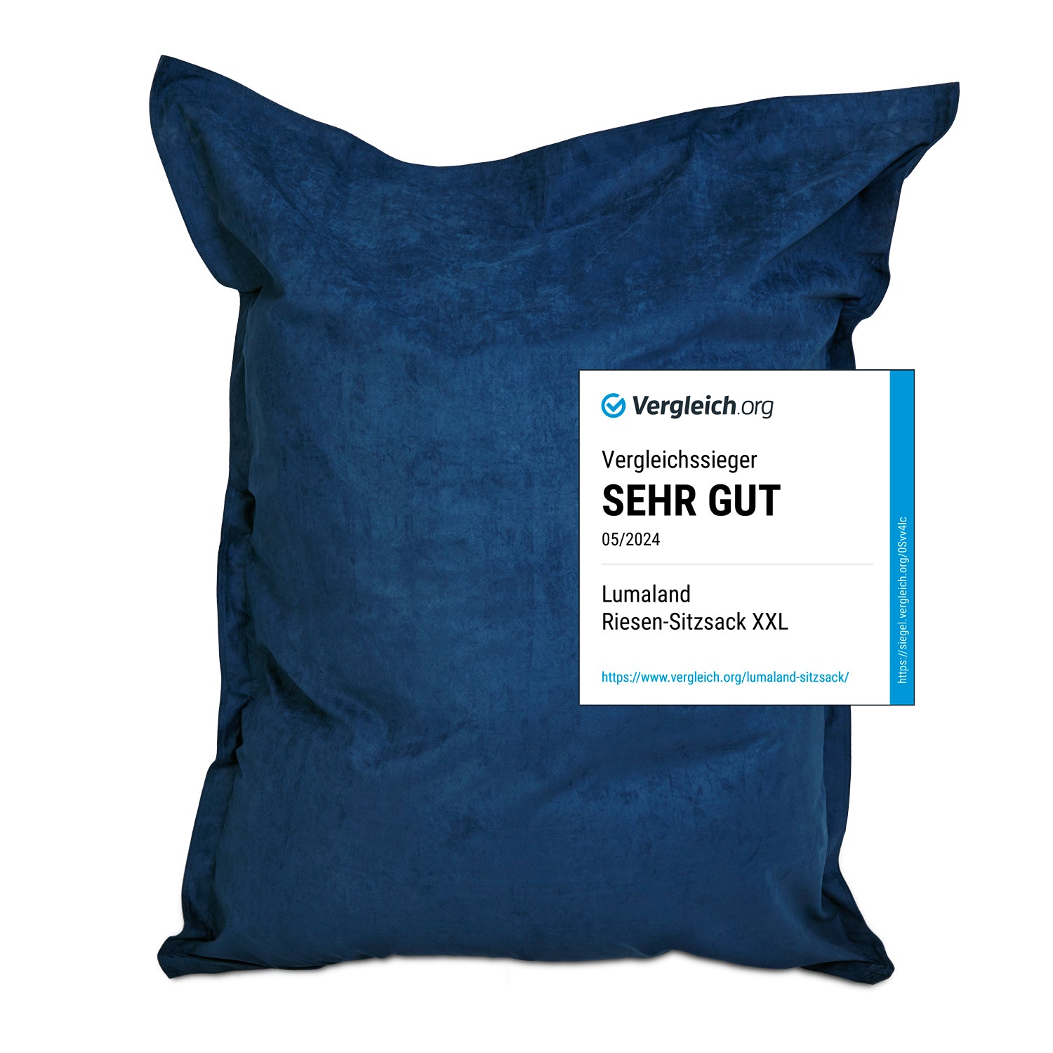 XXL Microvelours Sitzsack (380 L) - indoor - Dunkelblau