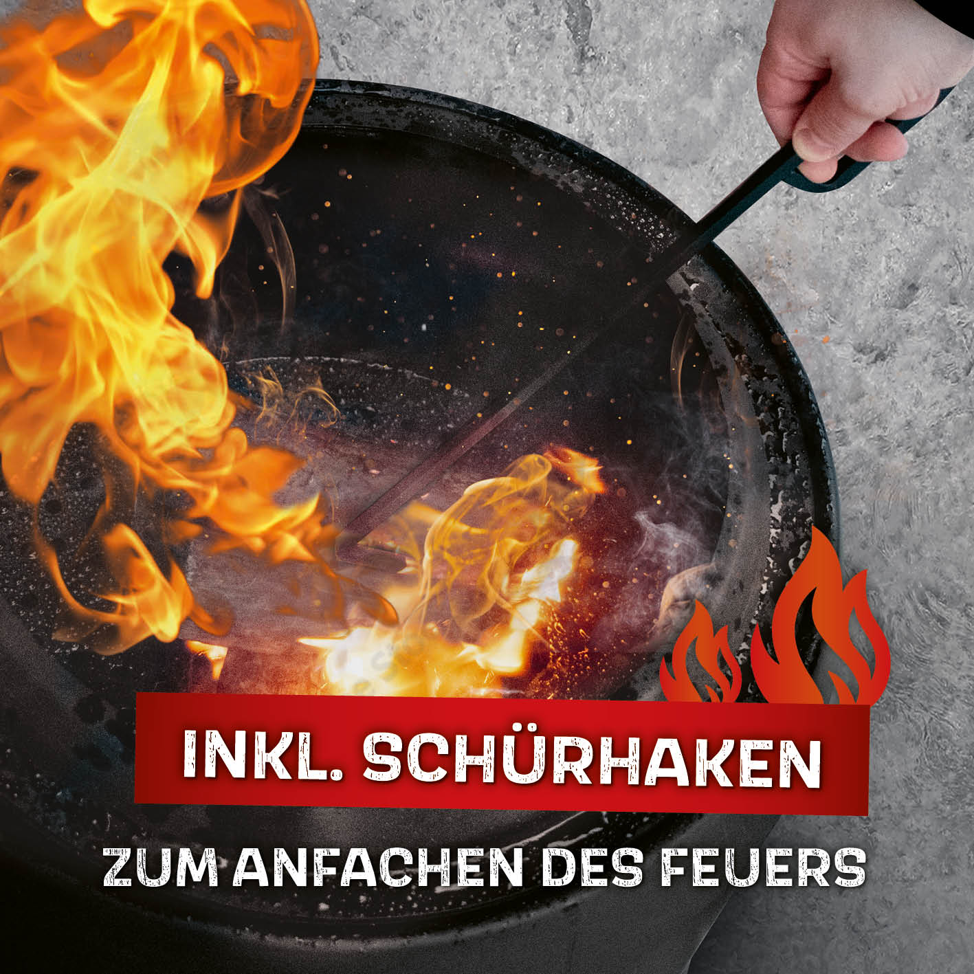 Raucharmer Feuerkorb Ø 60 cm - rund - schwarz