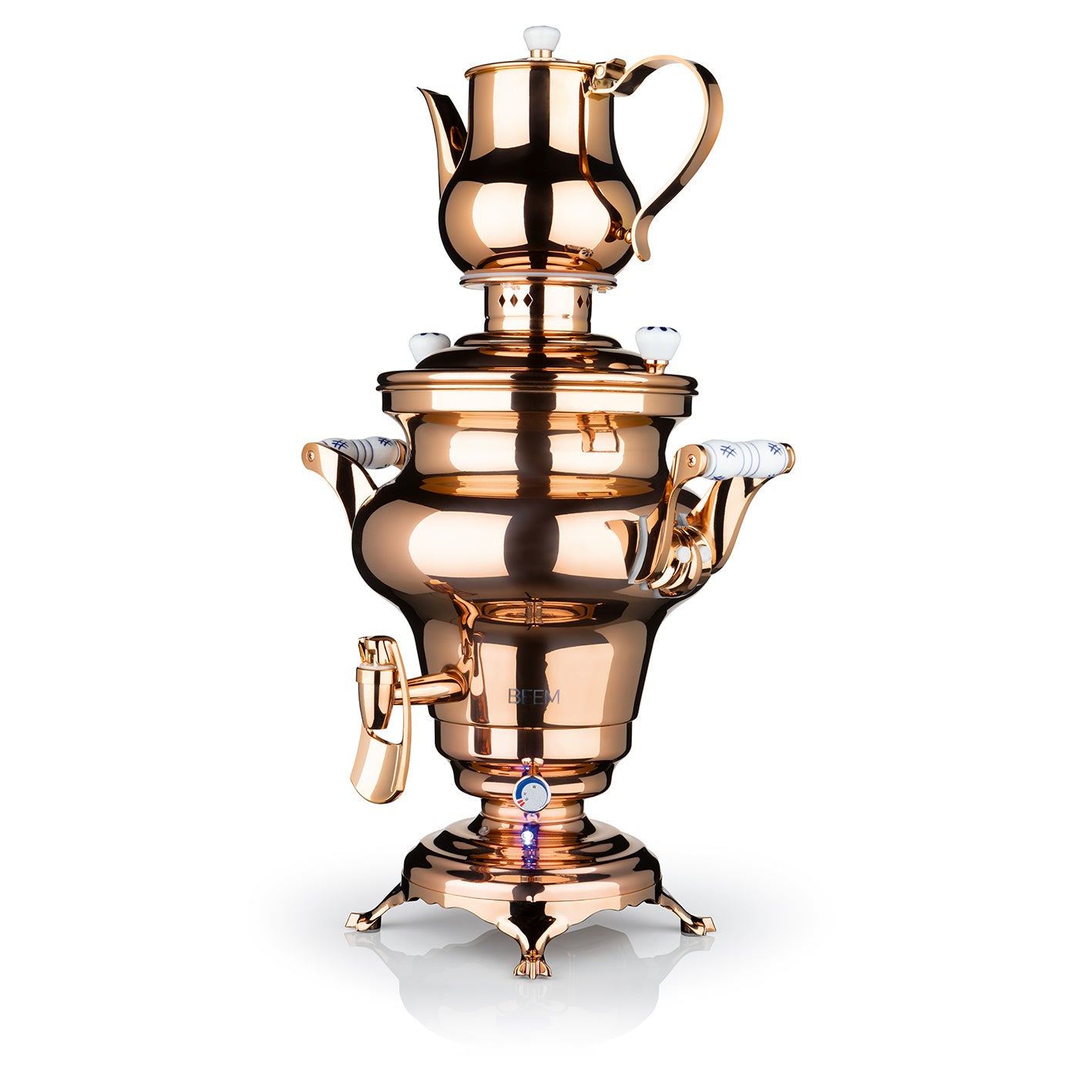 Samowar Rebecca mit Dispenser - Edelstahl/rose
