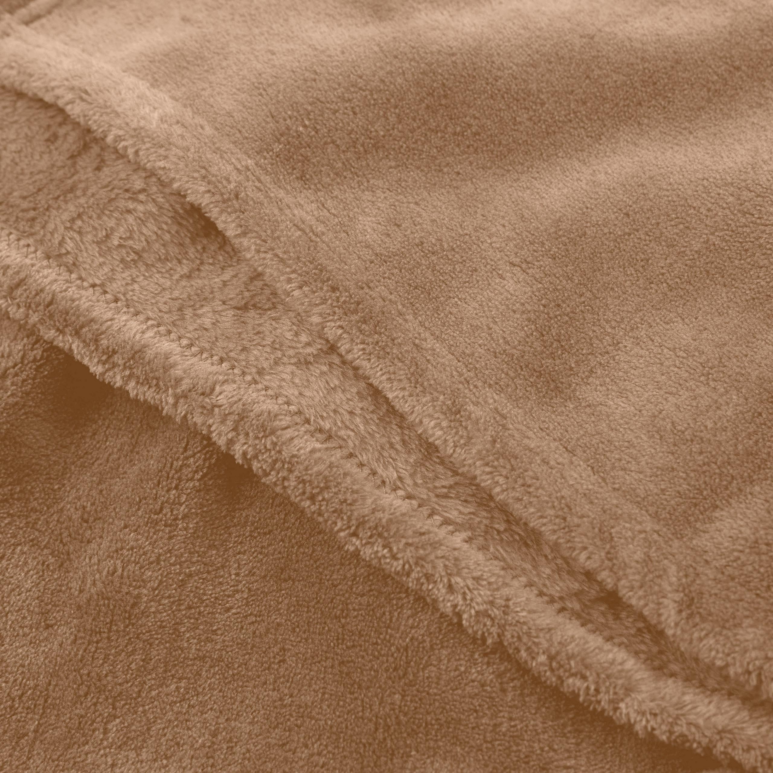Kuscheldecke - 220x240 cm - Sofadecke & Tagesdecke - Hellbraun