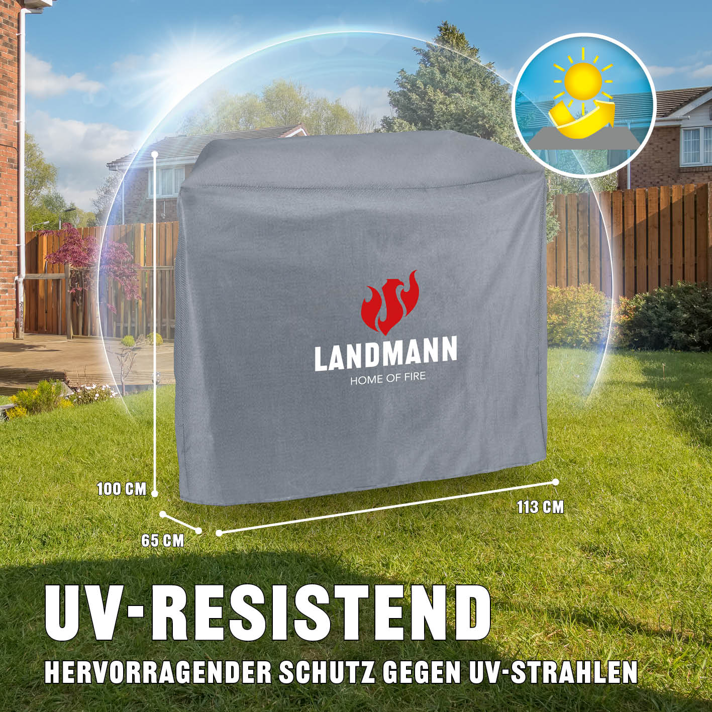 Wetterschutzhaube Premium - 38 x 44 x 34cm - Grau