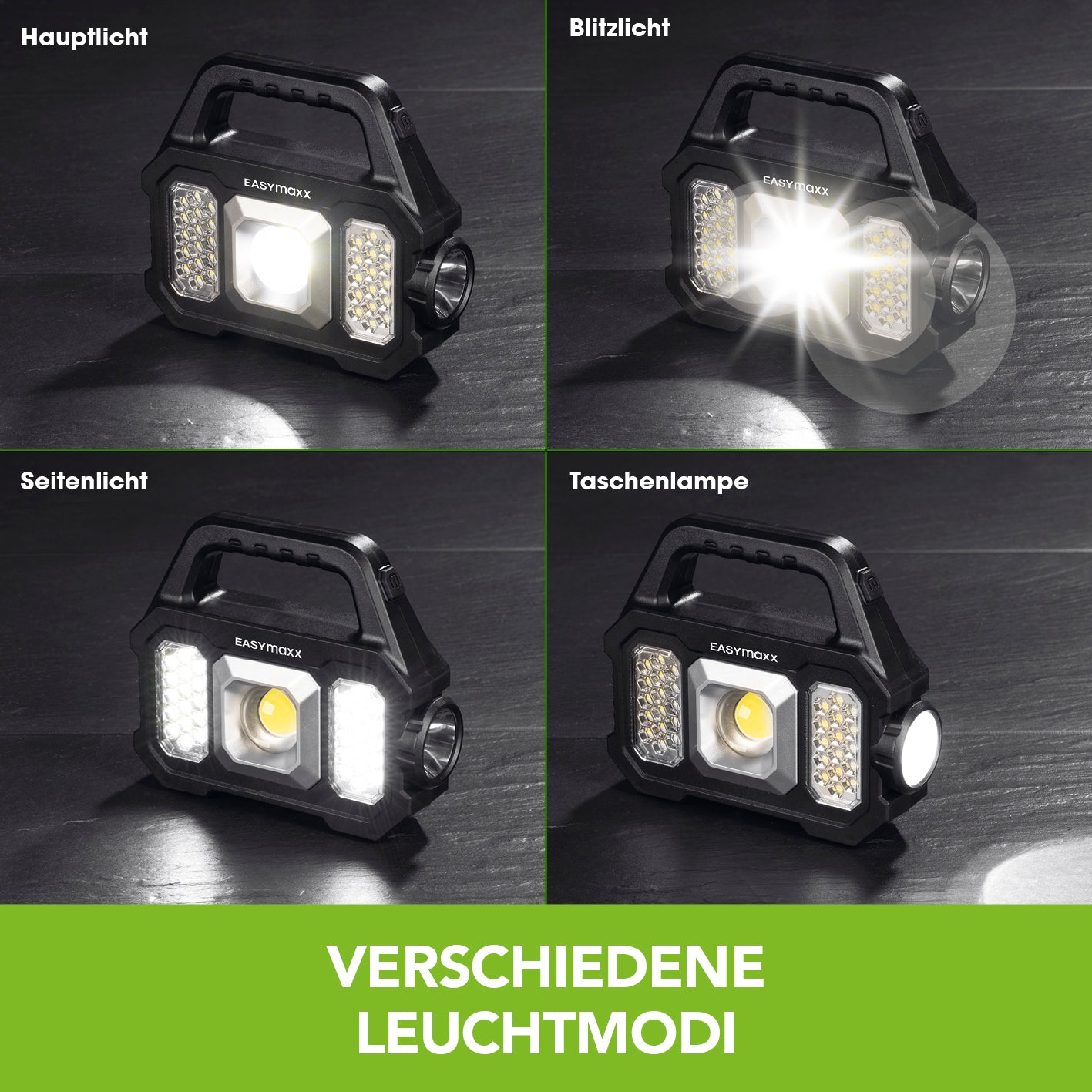 Solar-Arbeitsleuchte mobil - Schwarz