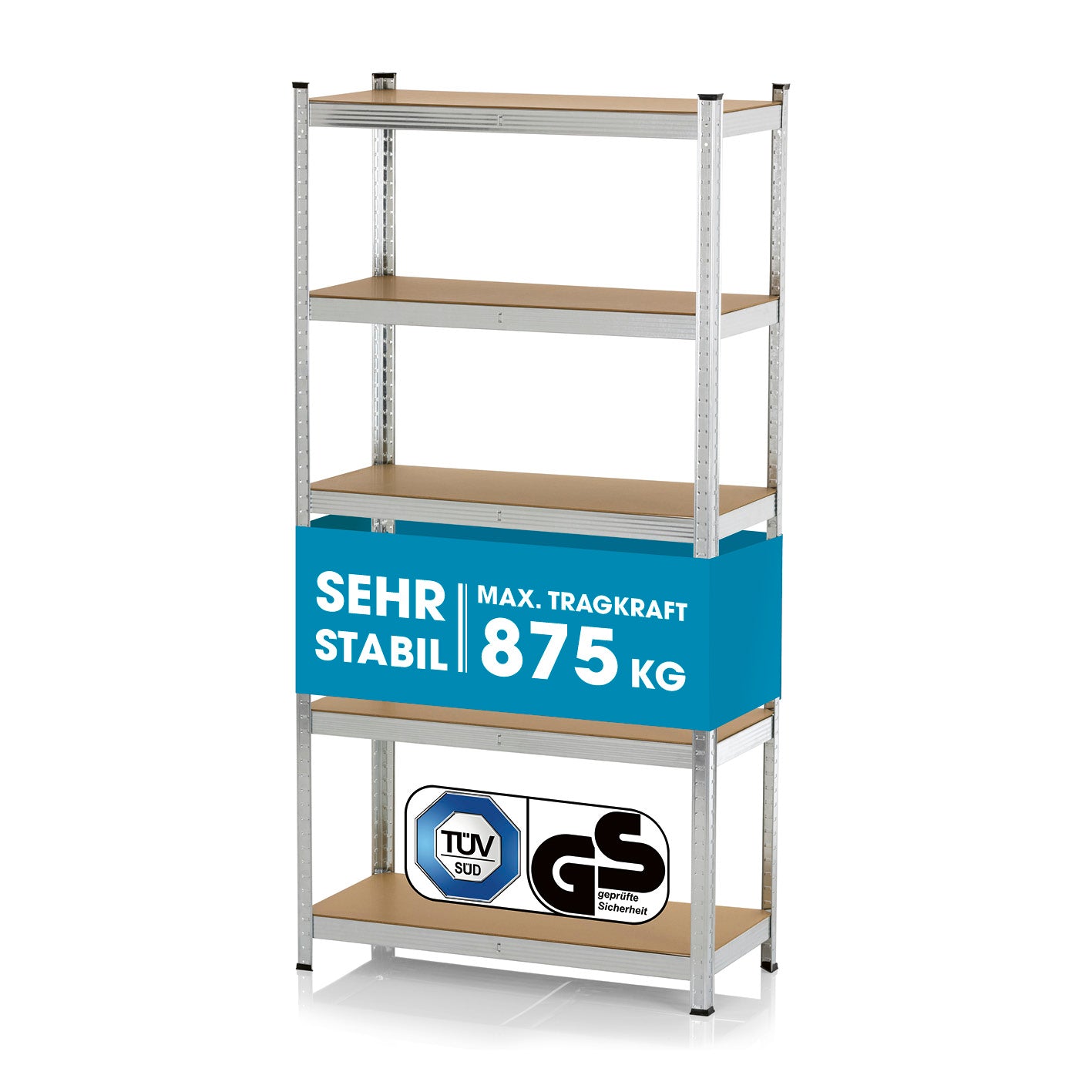 EASYmaxx Schwerlastregal & Werkbank mit GS - Bis zu 175 kg Tragkraft je Regalboden - 180 x 90 x 40 cm