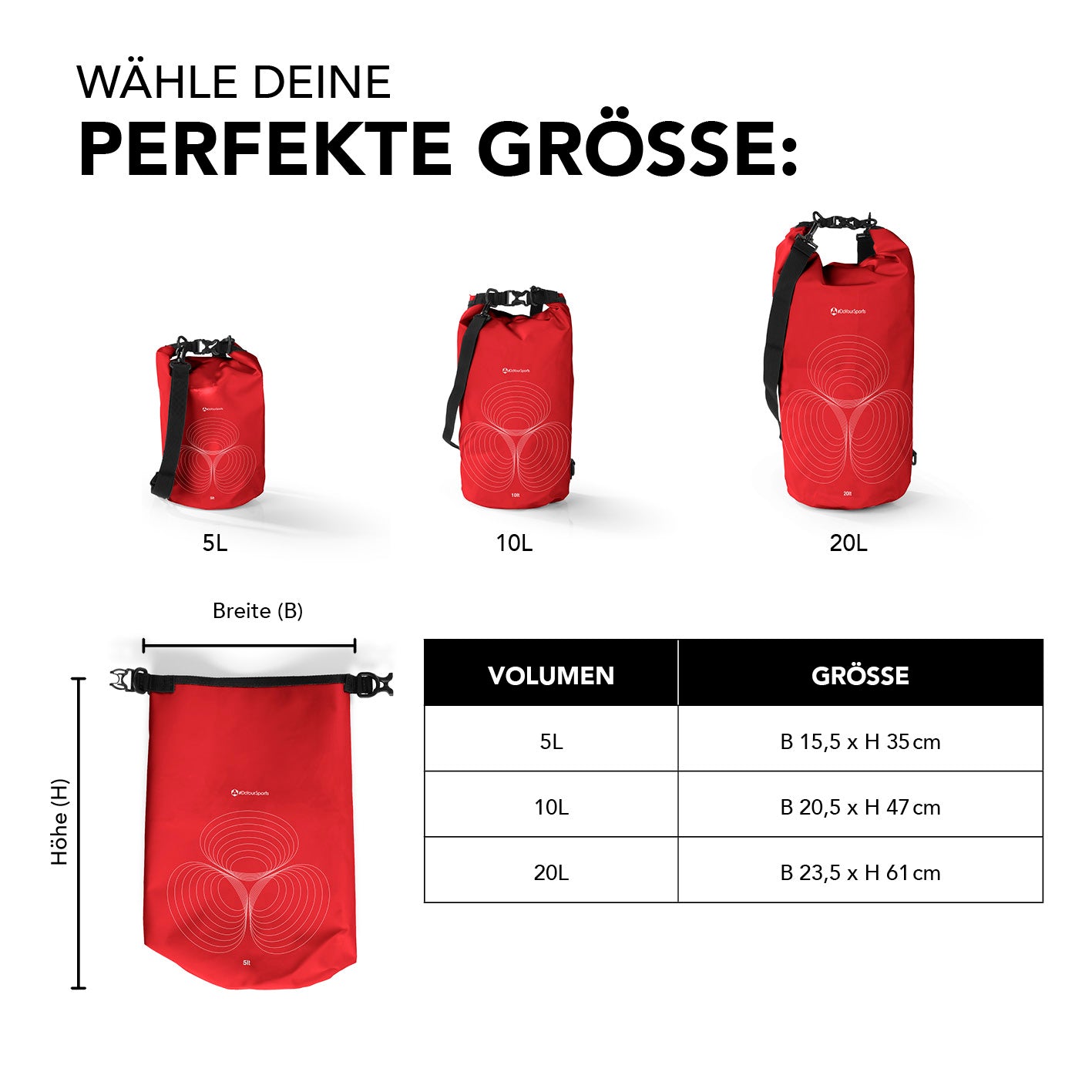 Dry Bag 5L - Rot