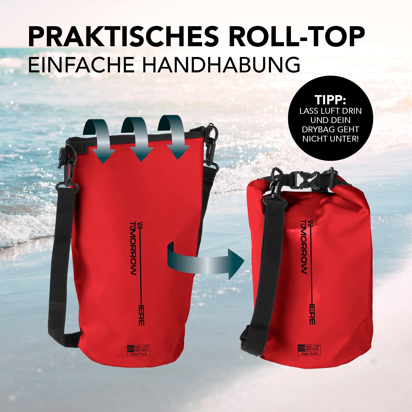 Dry Bag 5L - Style 02 - Rot