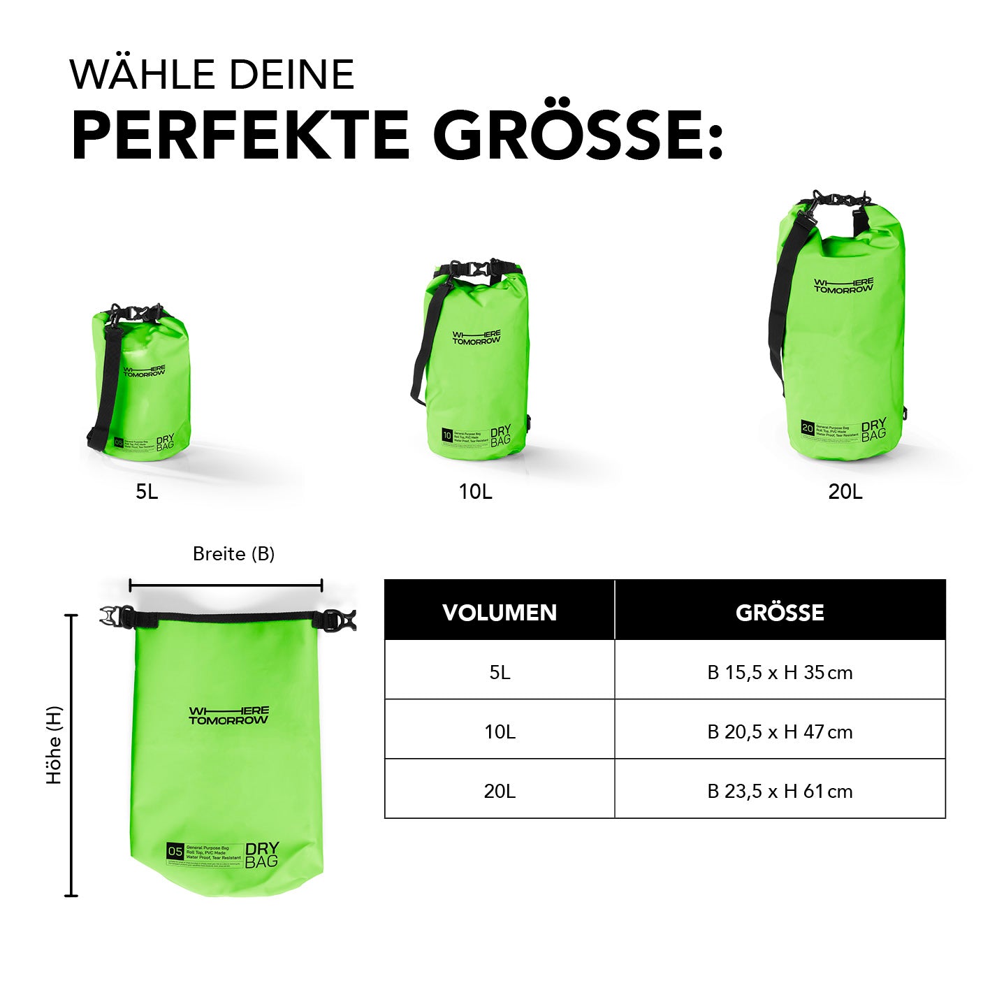 Dry Bag 5L - Style 01 - Grün