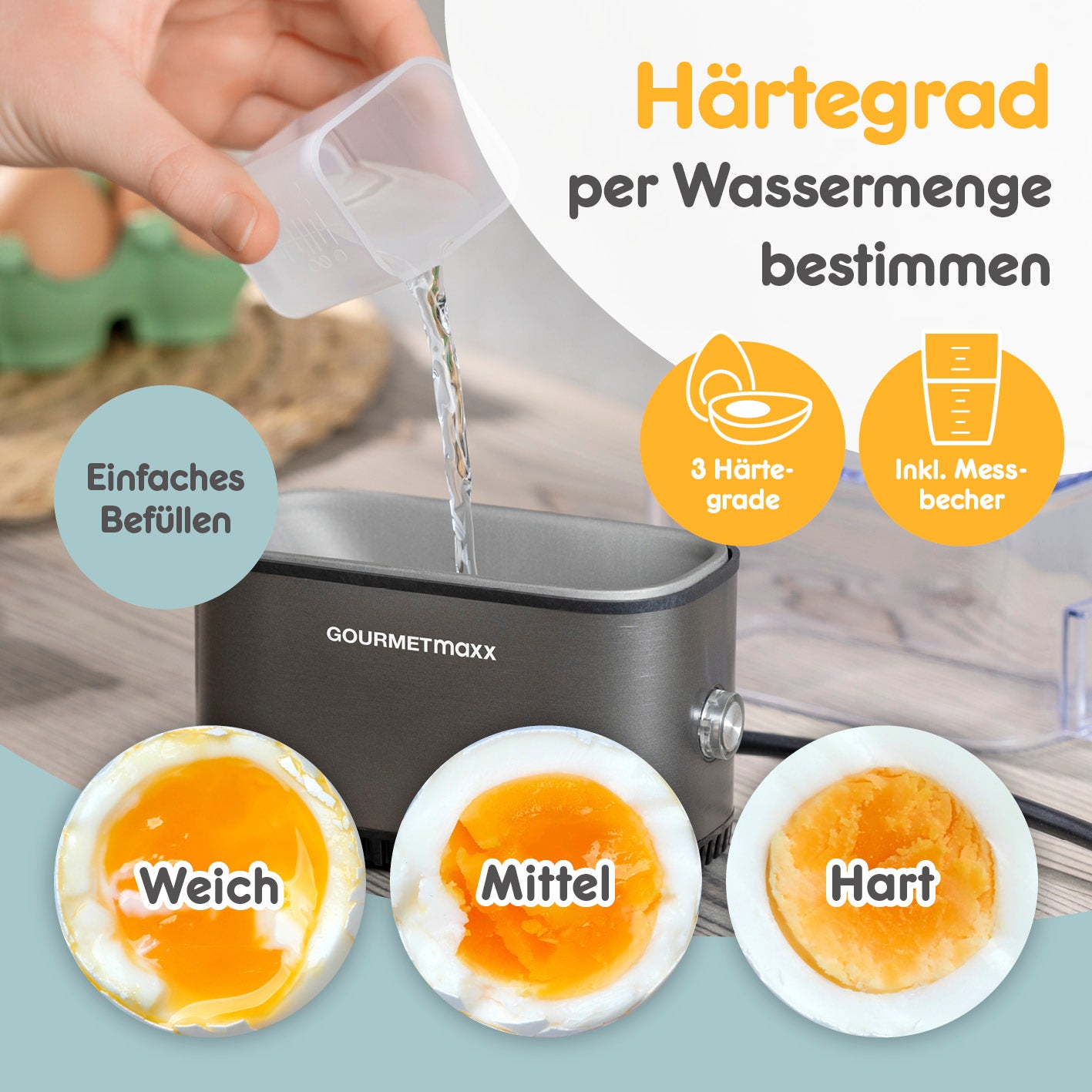 Design-Eierkocher 2 Eier - Anthrazit