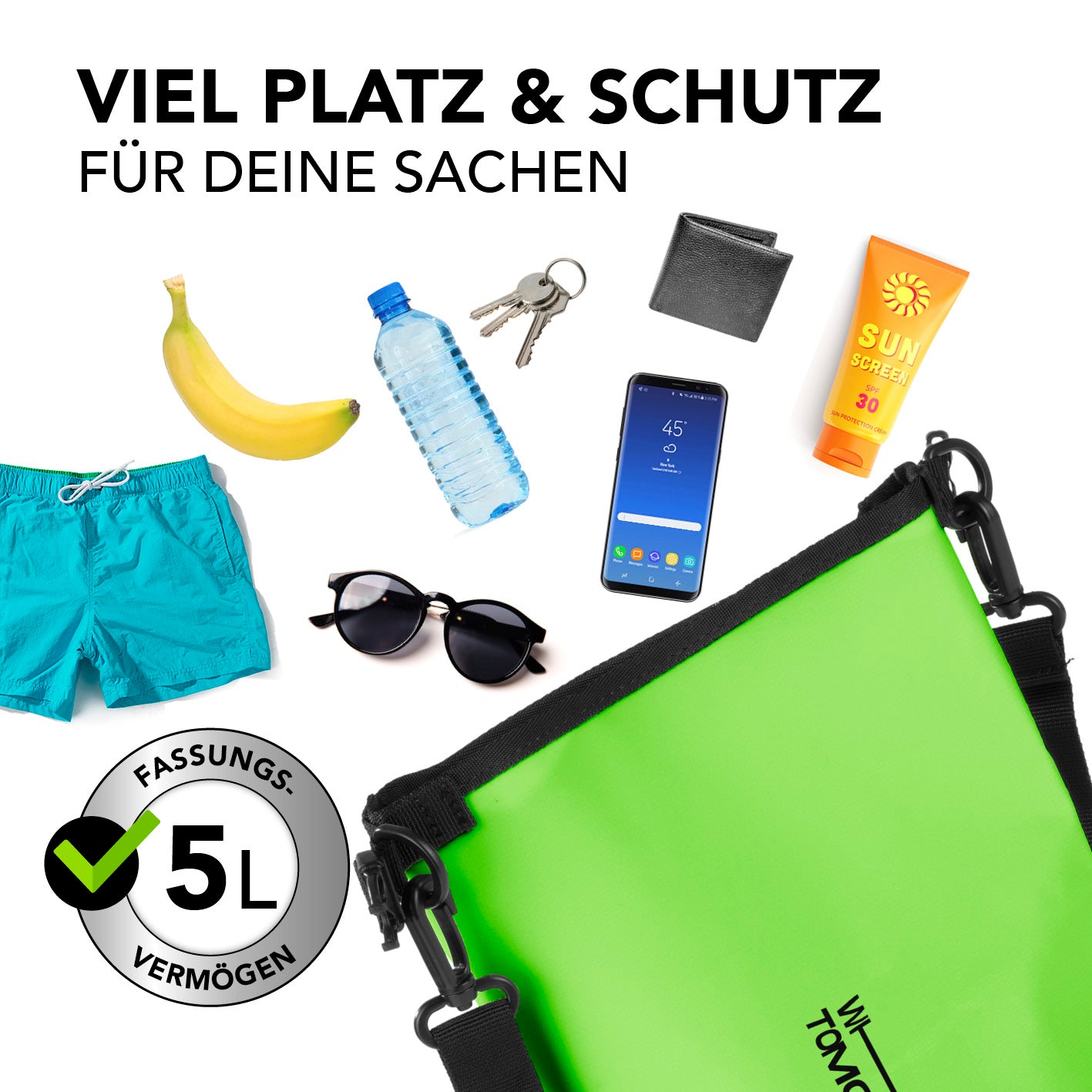 Dry Bag 5L - Style 02 - Grün